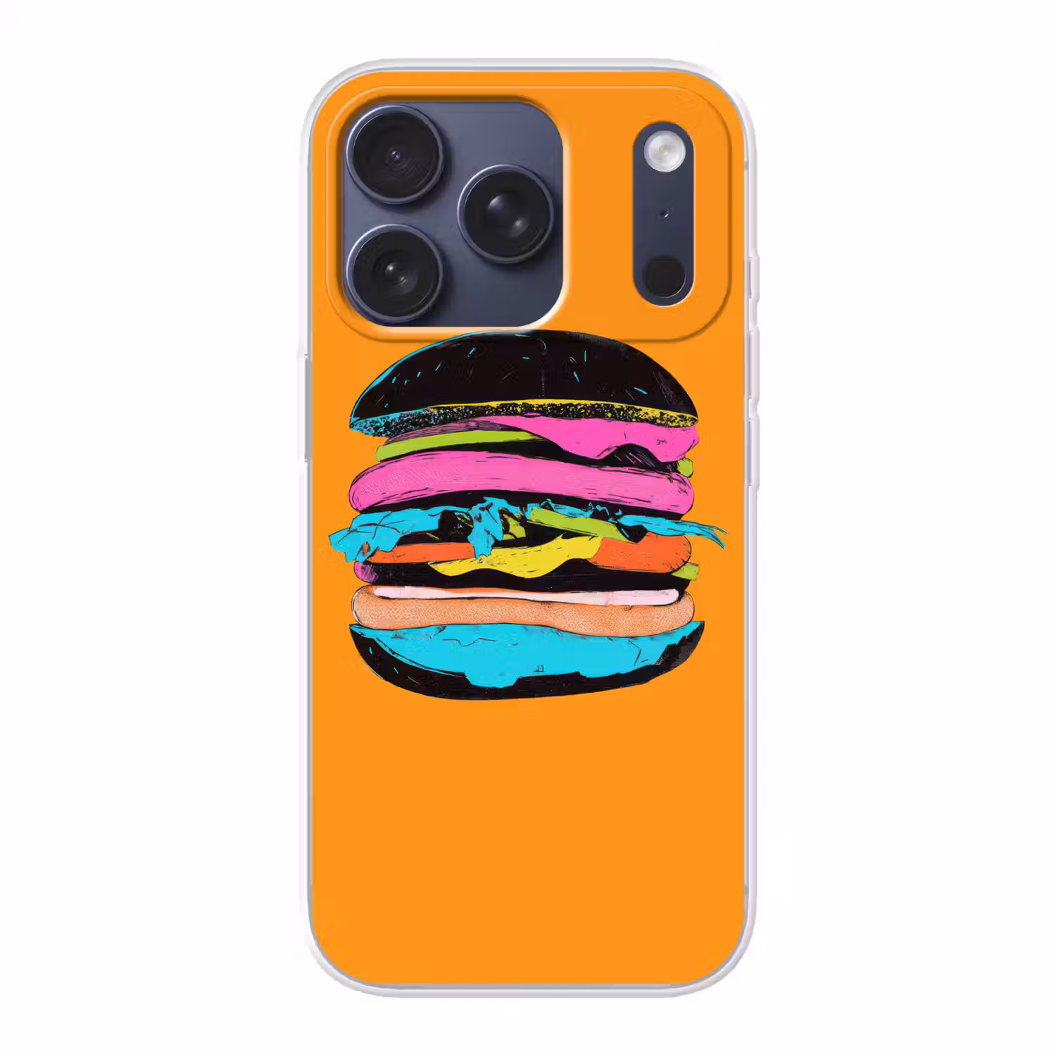 Hamburger - Kleurrijk - Speels Telefoonhoesje iPhone 17 Pro klein -3d