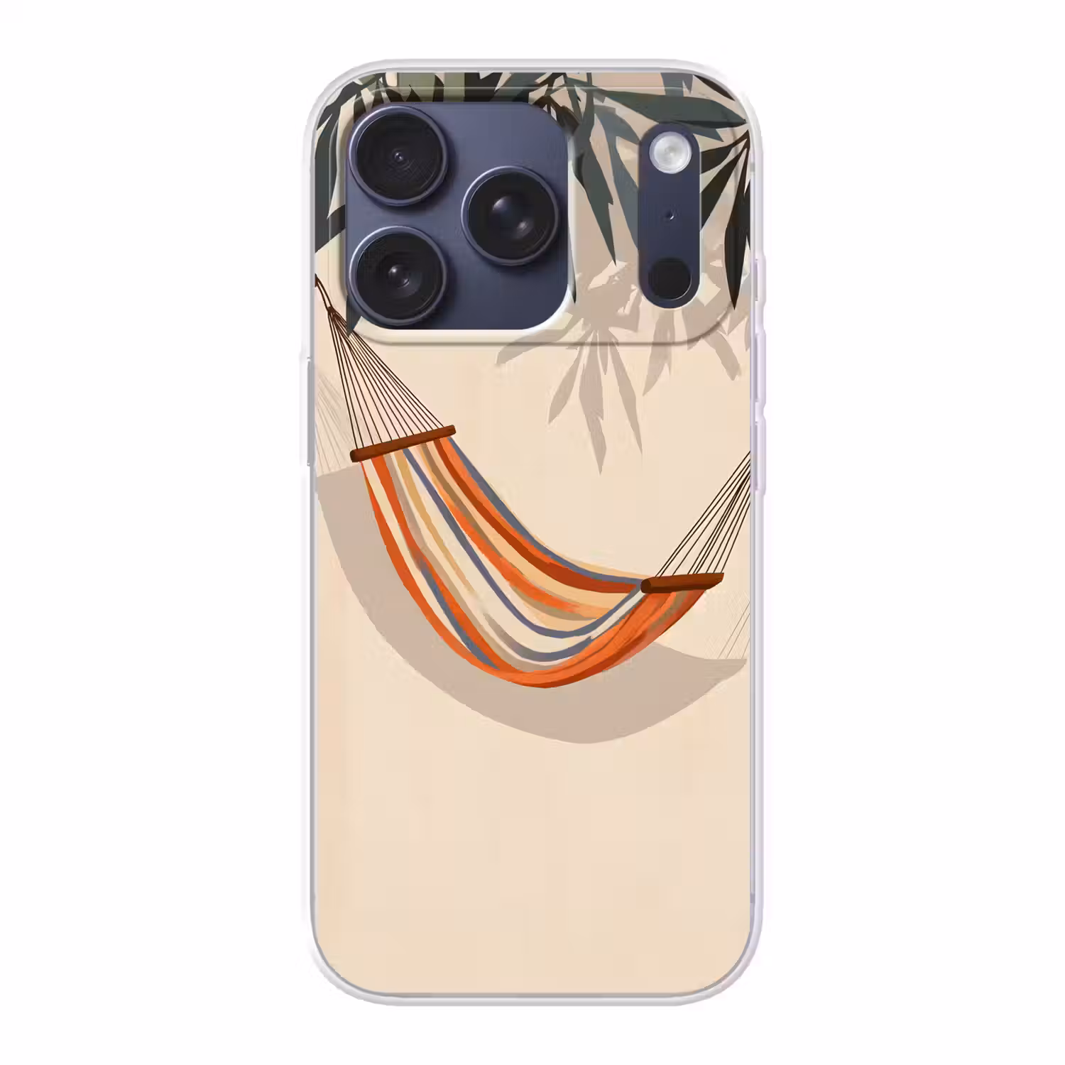 Hangmat - Kleurrijk - Bladeren - Schaduw Telefoonhoesje iPhone 17 Pro klein -3d