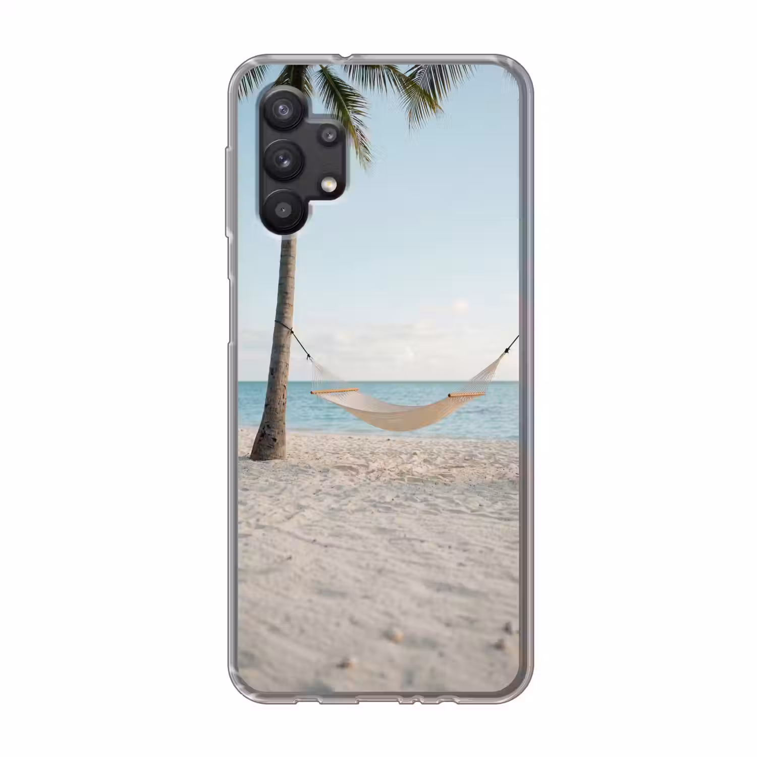 Hangmat - Strand - Wit Telefoonhoesje Samsung Galaxy A32 5G klein -3d