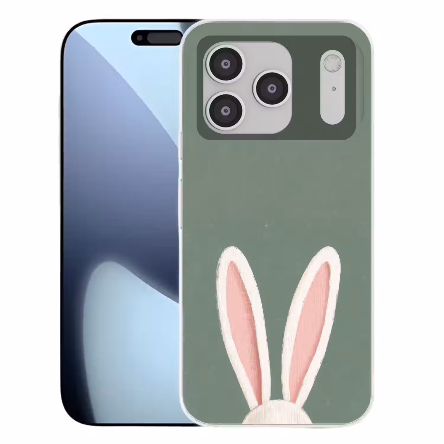 Hazen - Oren - Roze Telefoonhoesje iPhone 17 Pro klein -3d