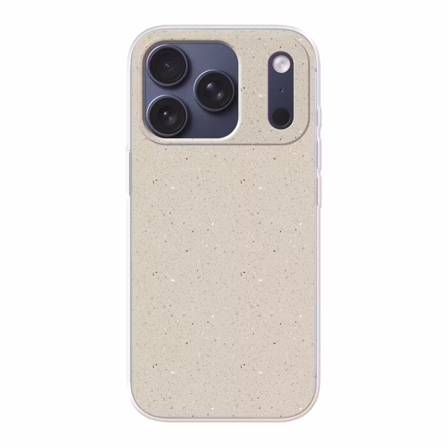 Lichtbeige - Terrazzo - Grijs Telefoonhoesje iPhone 17 Pro klein 878 -3d