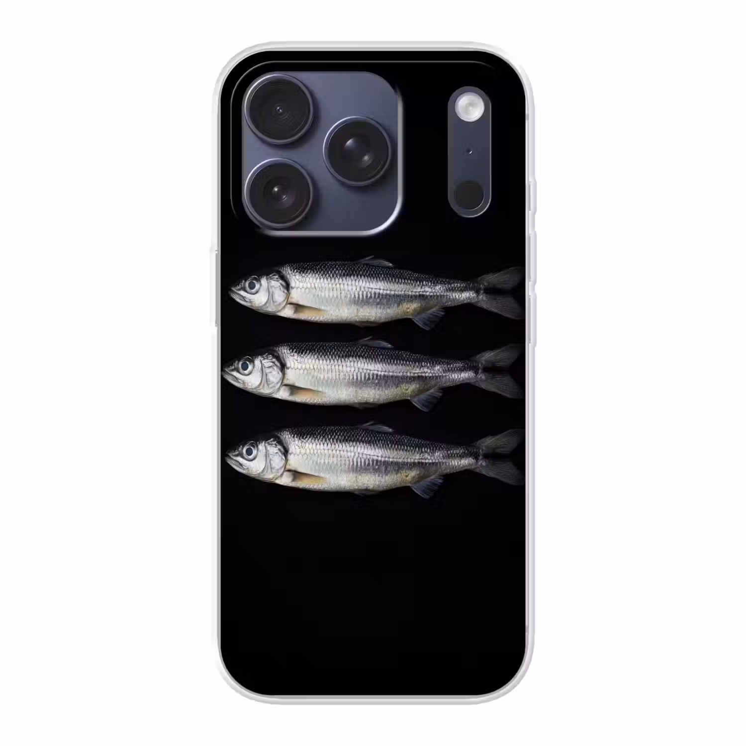 Haring - Vissen - Zwart Telefoonhoesje iPhone 17 Pro klein -3d