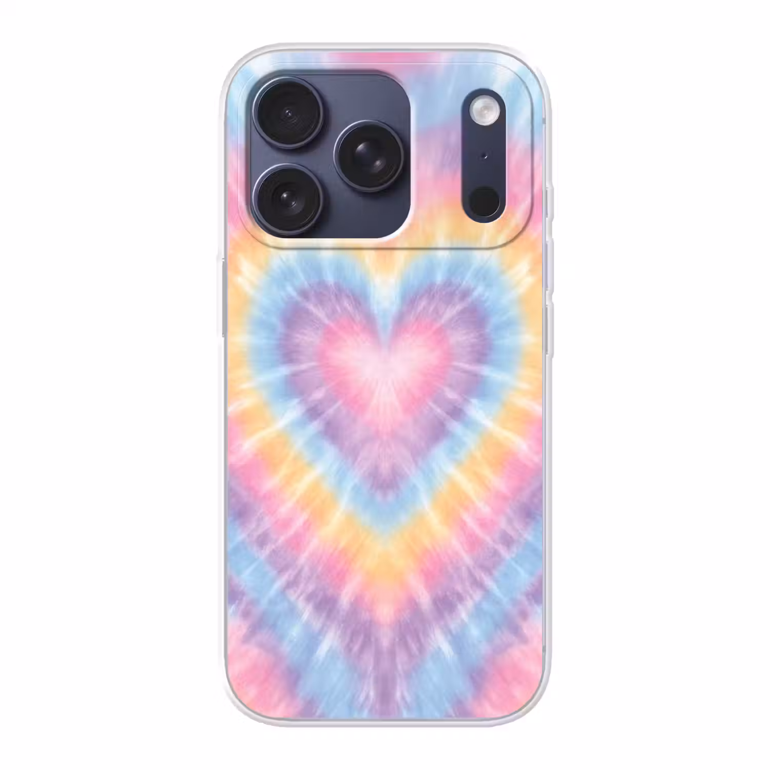 Hartvorm - Pastelkleuren - Tie Dye Telefoonhoesje iPhone 17 Pro klein -3d