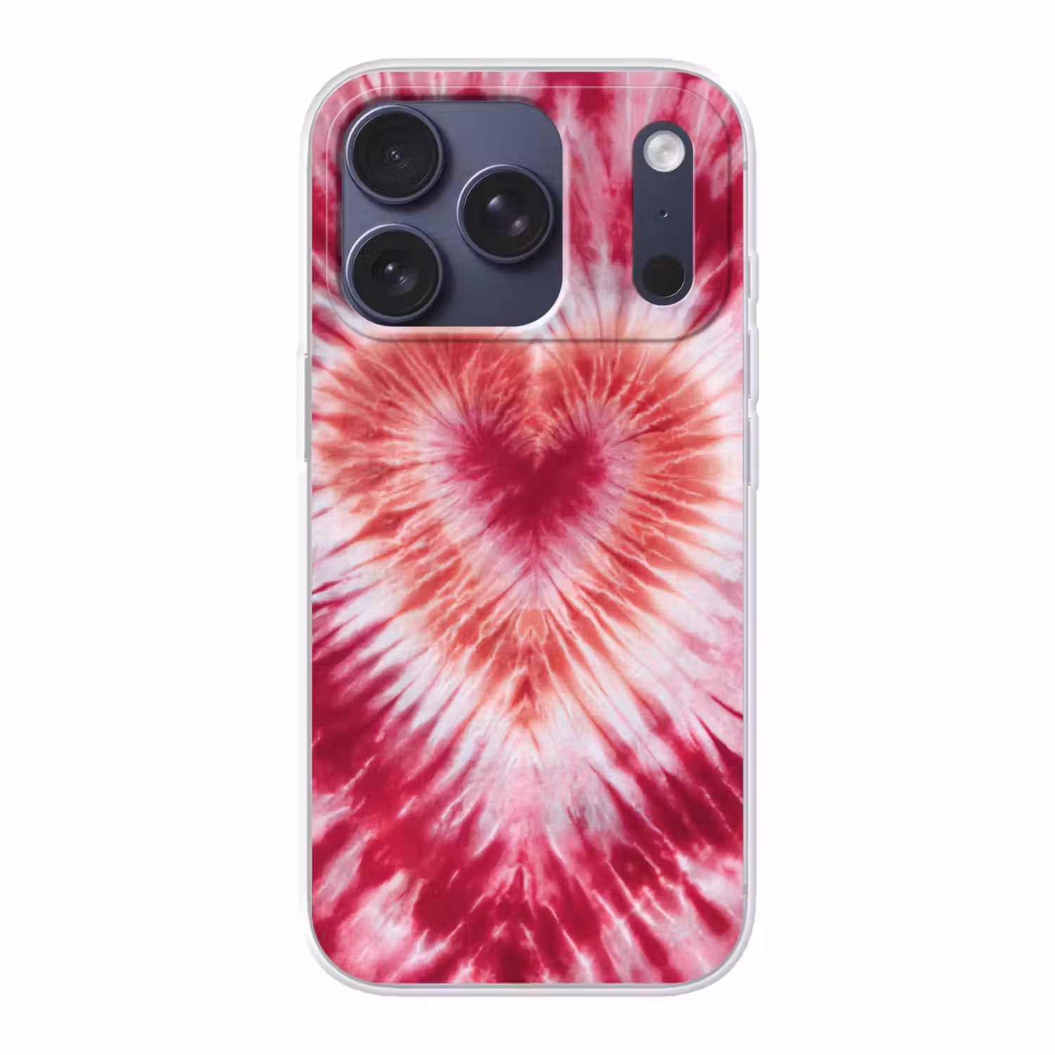 Hartvorm - Roze - Tie dye Telefoonhoesje iPhone 17 Pro klein -3d
