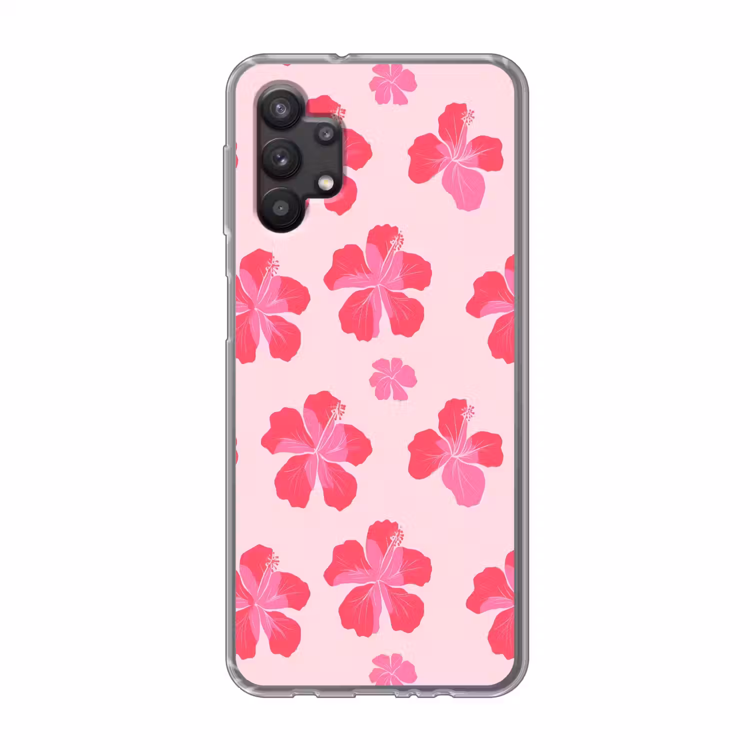 Hibiscus - Bloemen - Roze Telefoonhoesje Samsung Galaxy A32 5G klein 346 -3d