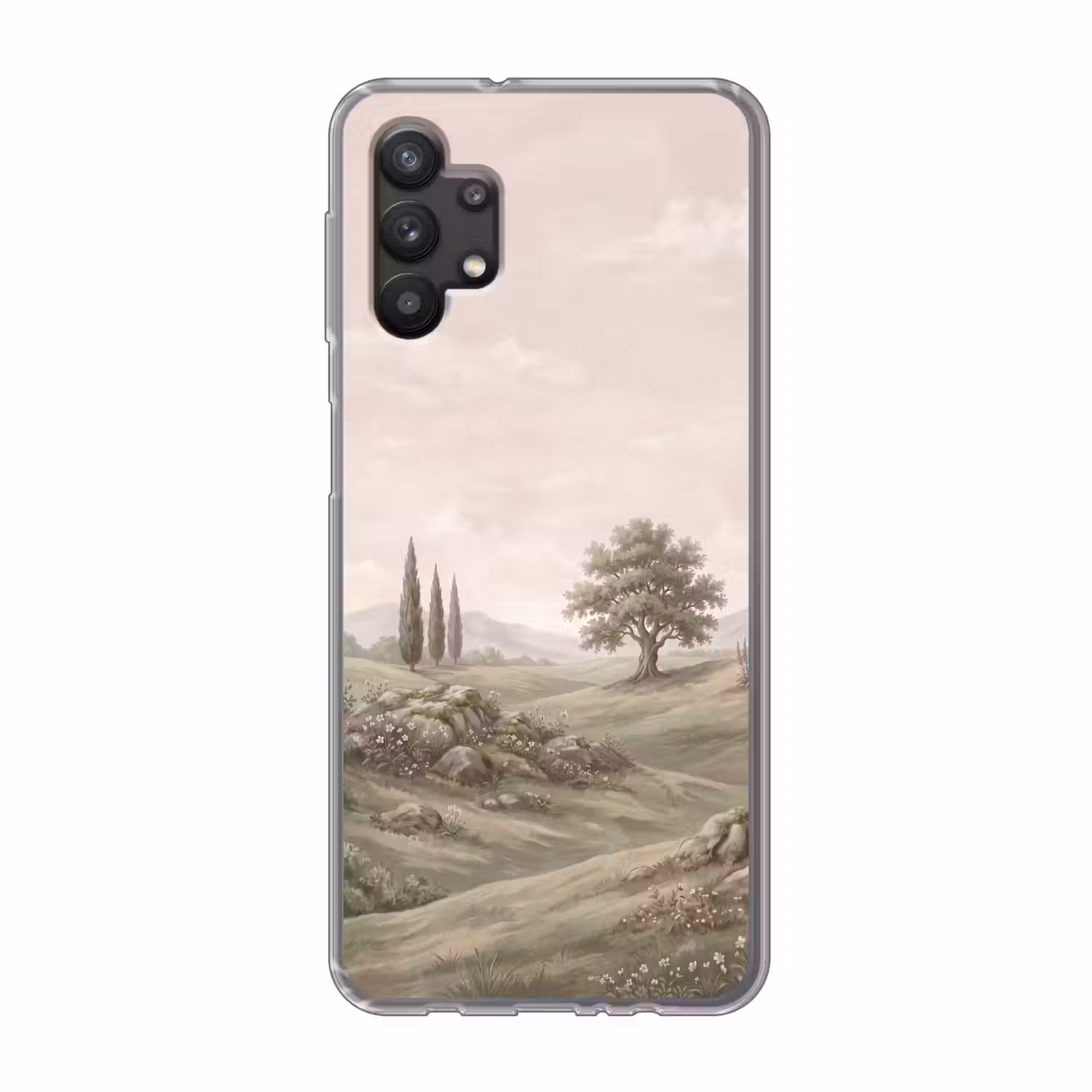 Heuvellandschap - Bomen - Natuur - Groen Telefoonhoesje Samsung Galaxy A32 5G klein -3d