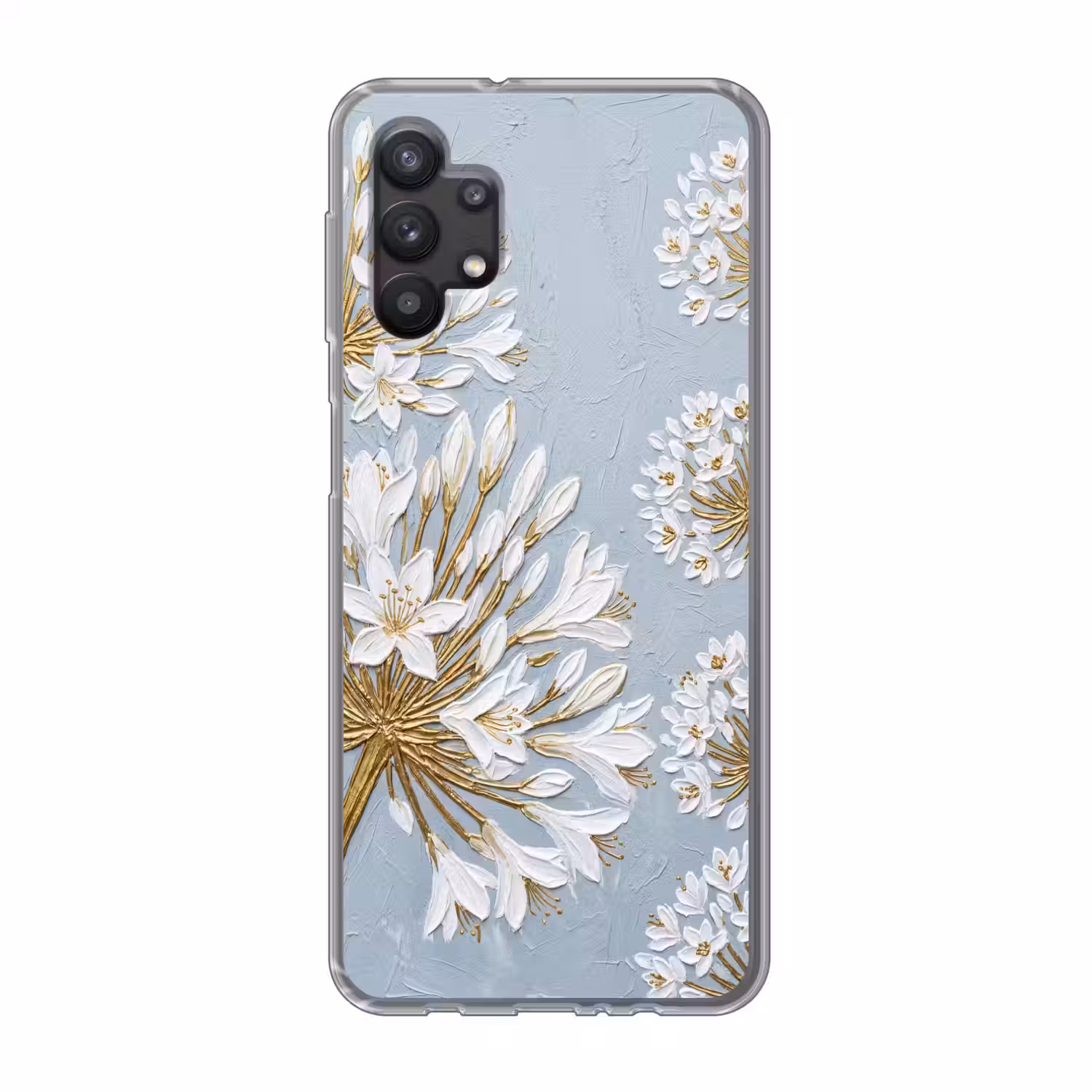 Illustratie - Bloemen - Blauw Telefoonhoesje Samsung Galaxy A32 5G klein -3d