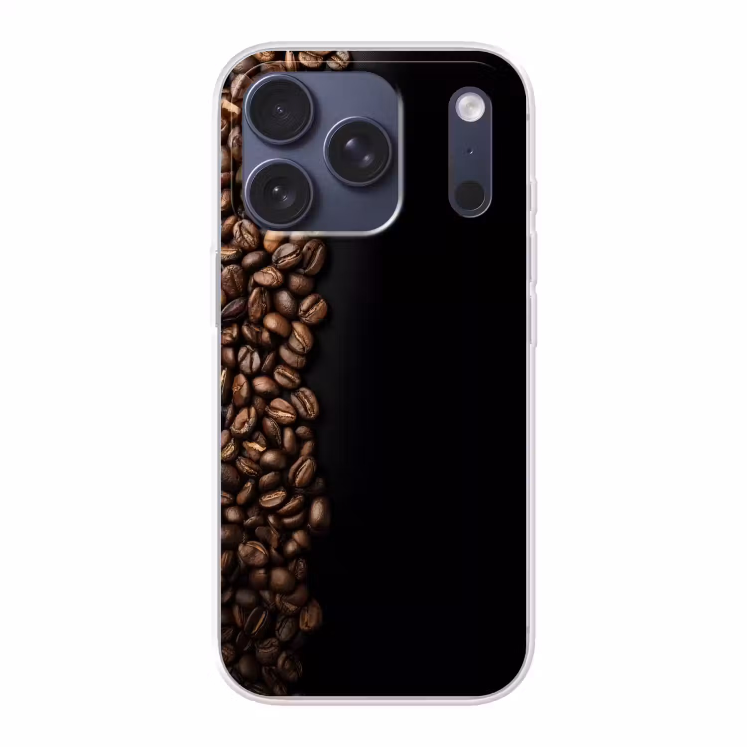 Koffiebonen - Zwart - Eenvoudig Telefoonhoesje iPhone 17 Pro klein -3d
