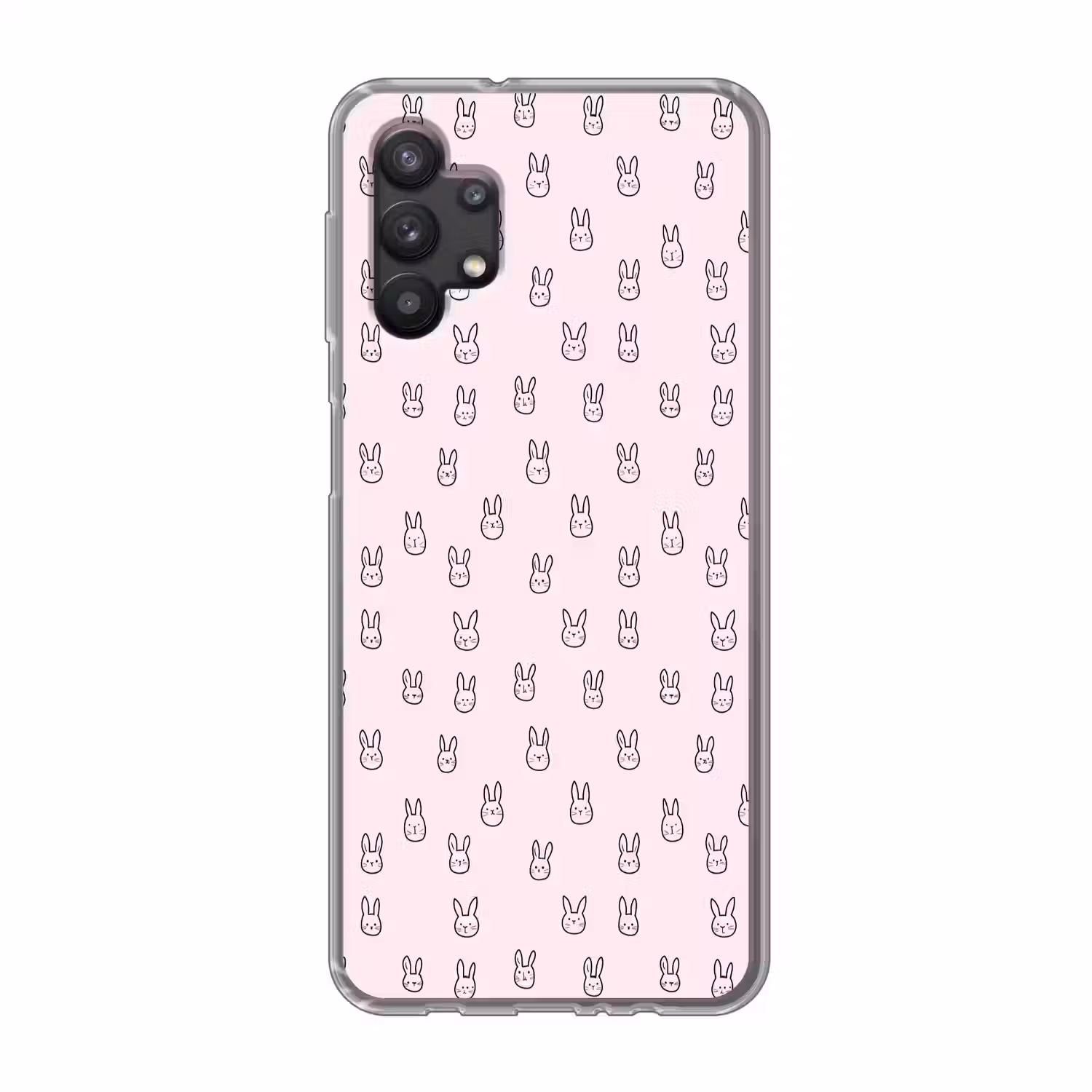 Konijnen - Minimalistisch - Roze Telefoonhoesje Samsung Galaxy A32 5G klein 346 -3d