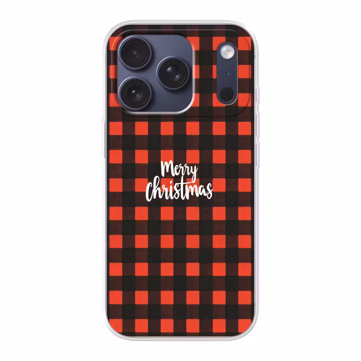 Geruit - Rood - Tekst - Christmas Telefoonhoesje iPhone 17 Pro klein -3d