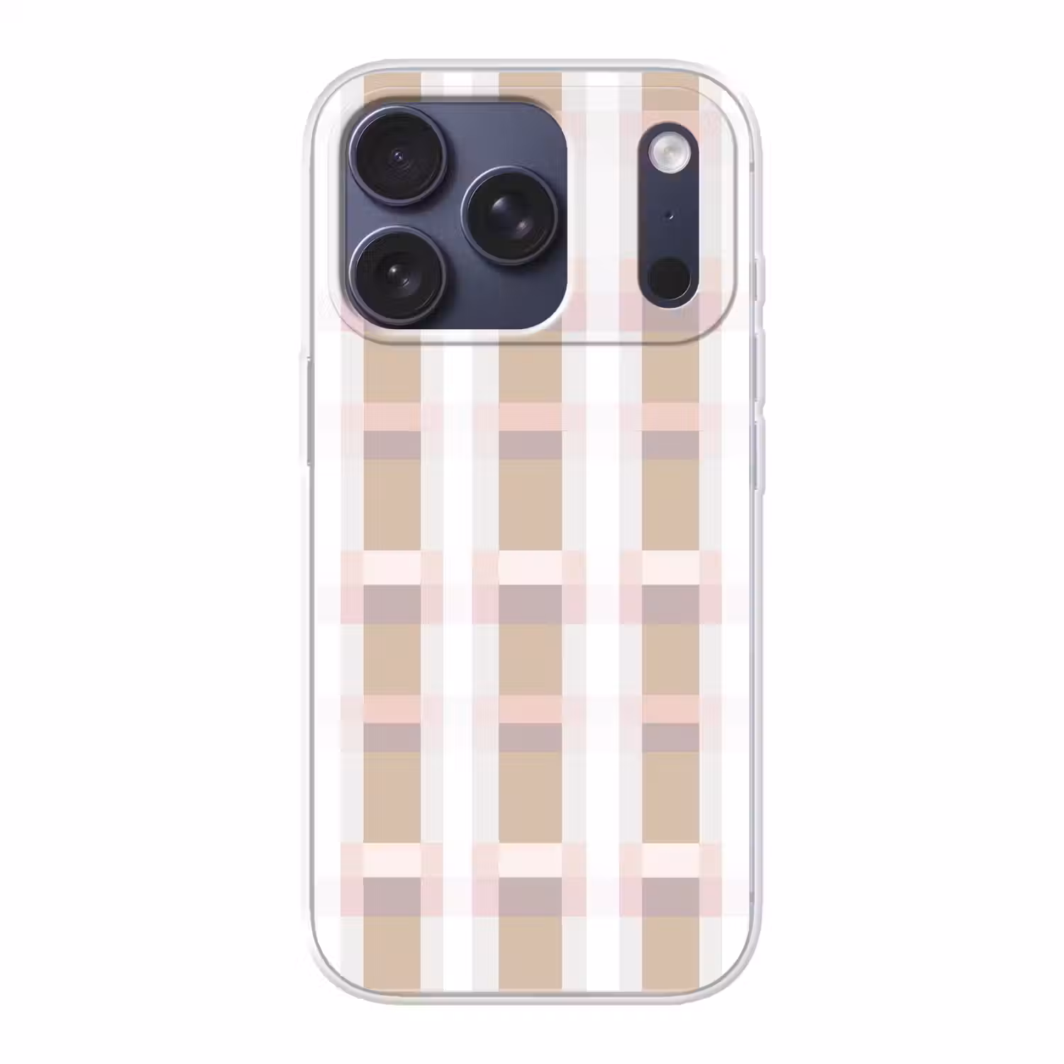 Ruitpatroon - Aardetinten - Minimalistisch Telefoonhoesje iPhone 17 Pro klein 878 -3d