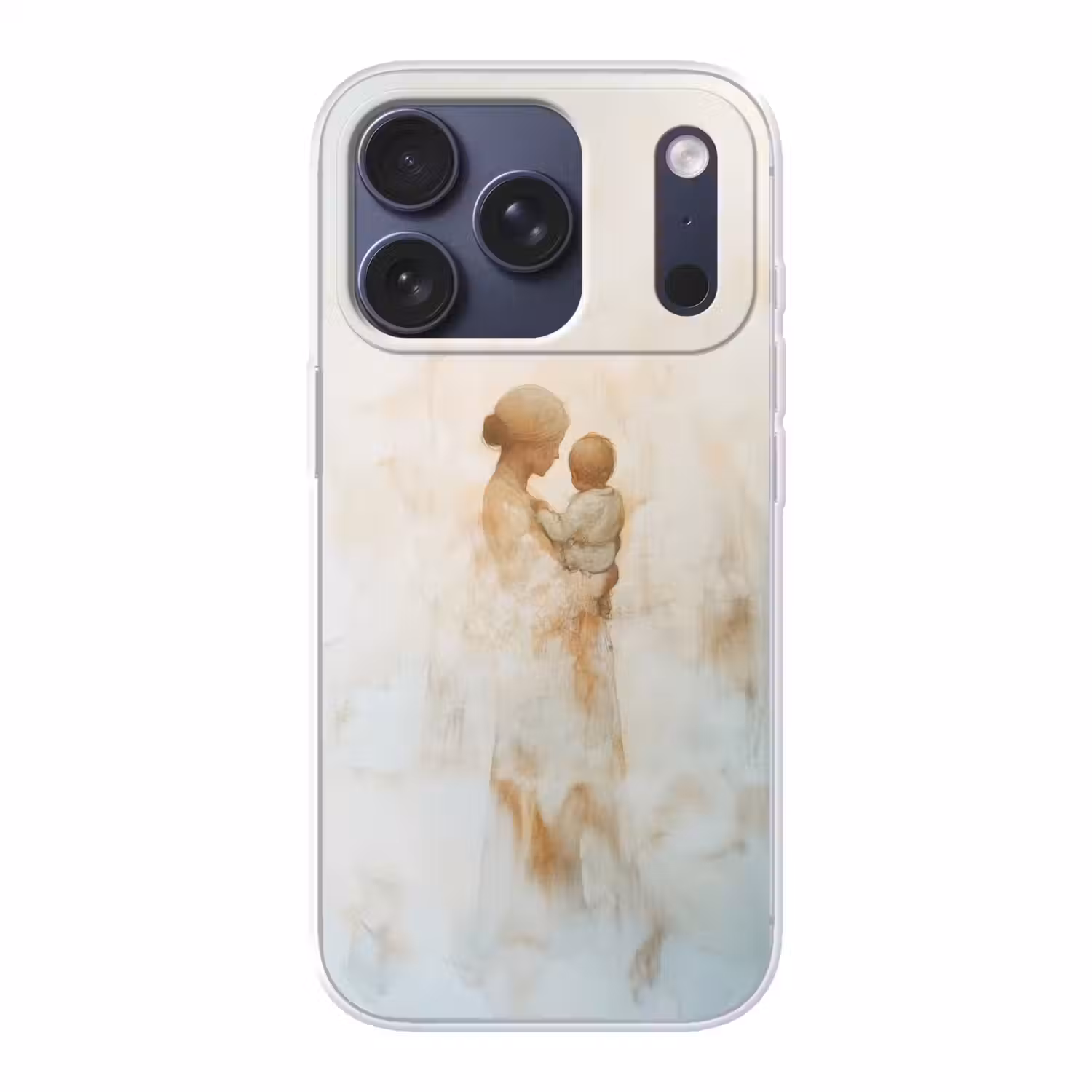 Kind - Moeder - Waterverfschilderij Telefoonhoesje iPhone 17 Pro klein -3d