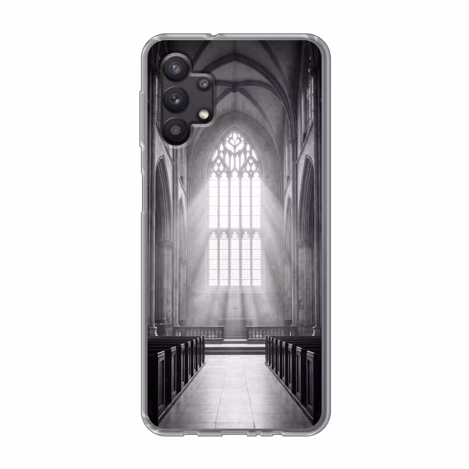 Kerk - Interieur - Lichtstralen - Architectuur - Klassiek Telefoonhoesje Samsung Galaxy A32 5G klein -3d