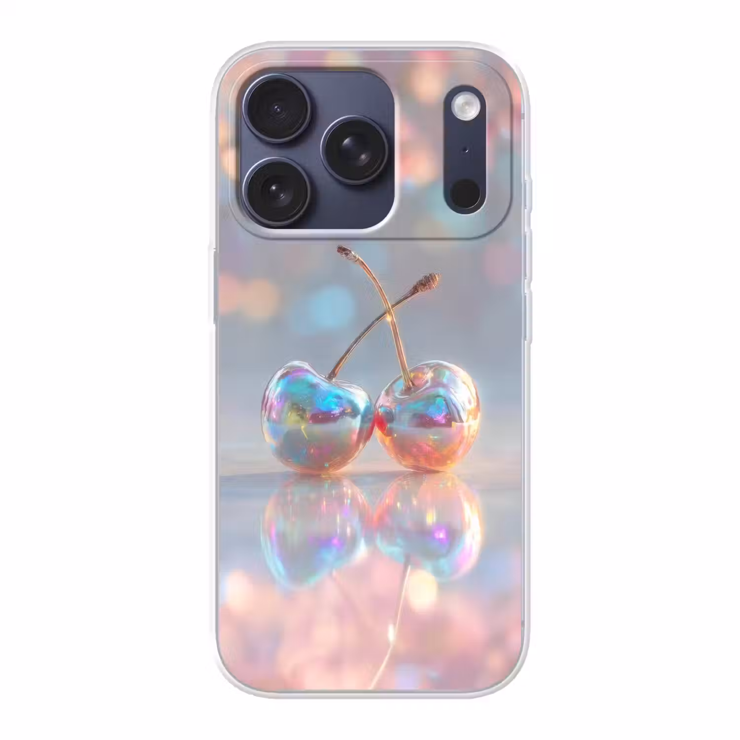 Kersen - Glanzend - Regenboogkleur Telefoonhoesje iPhone 17 Pro klein -3d