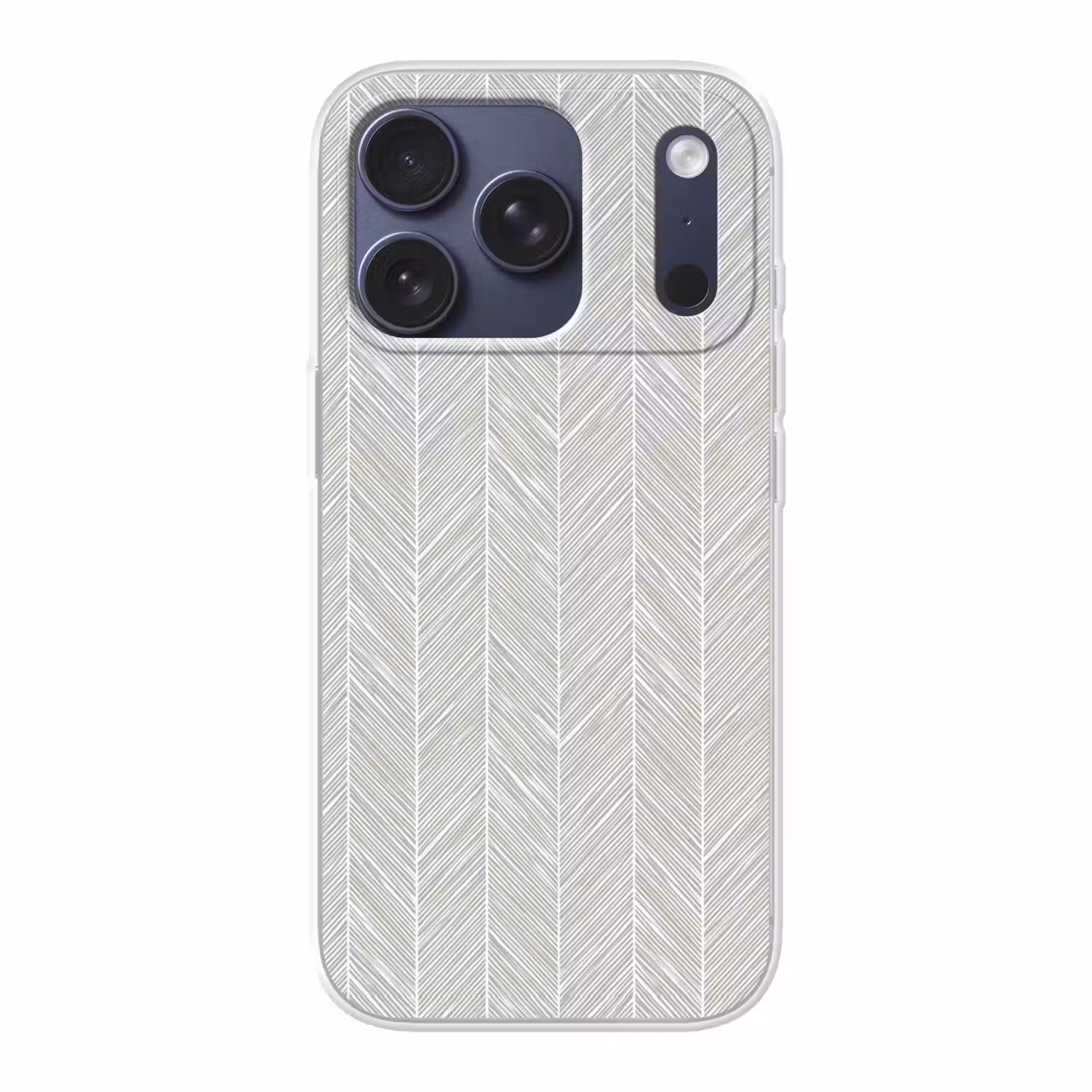 Klassiek - Visgraat - Grijs Telefoonhoesje iPhone 17 Pro klein 878 -3d