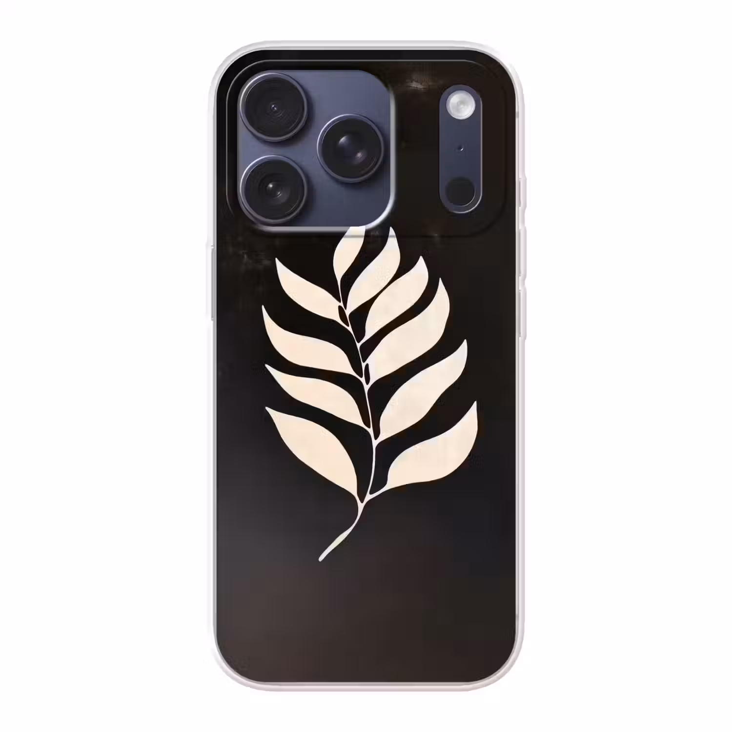 Blad - Wit - Minimalistisch Telefoonhoesje iPhone 17 Pro klein -3d