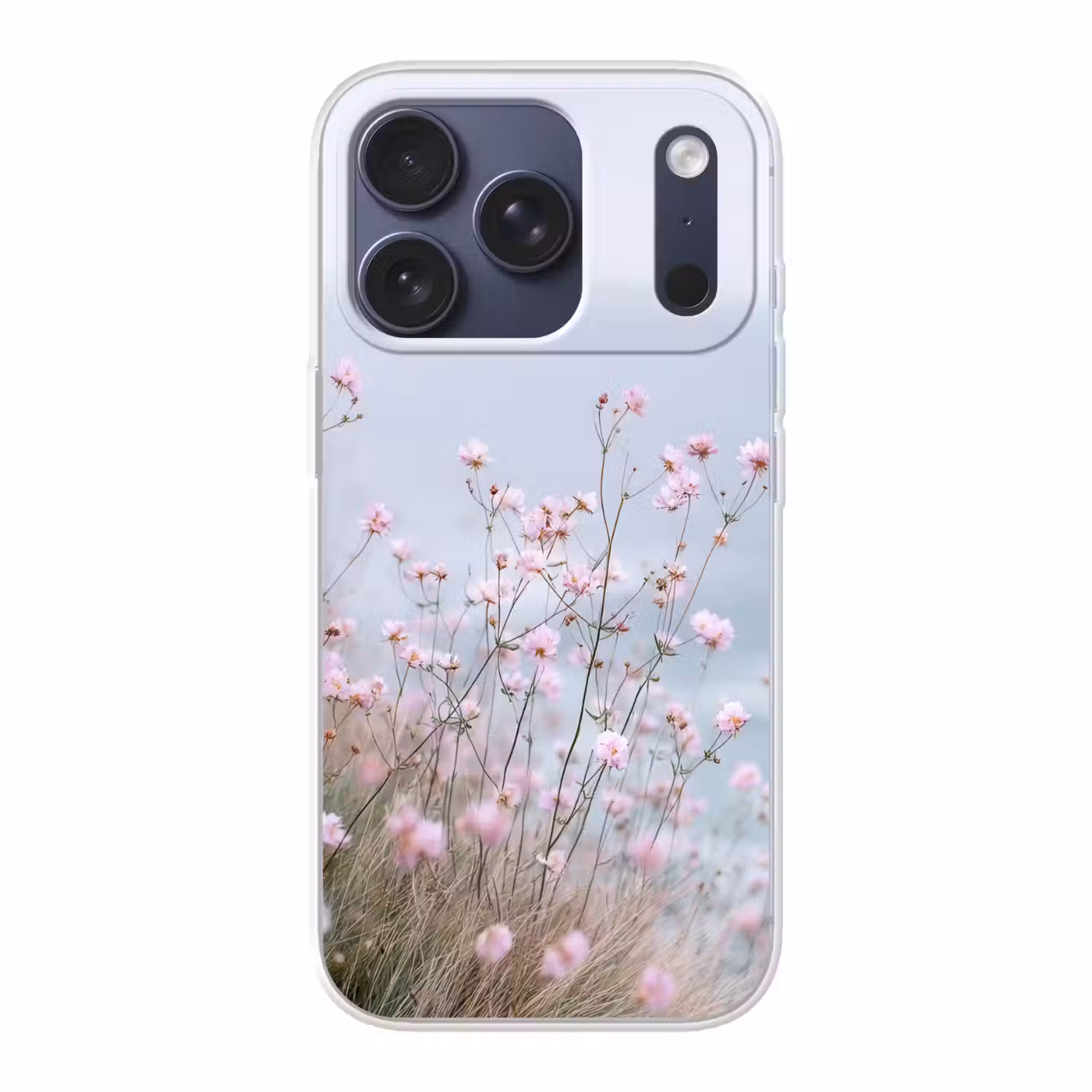 Klif - Bloemen - Zee - Roze Telefoonhoesje iPhone 17 Pro klein -3d