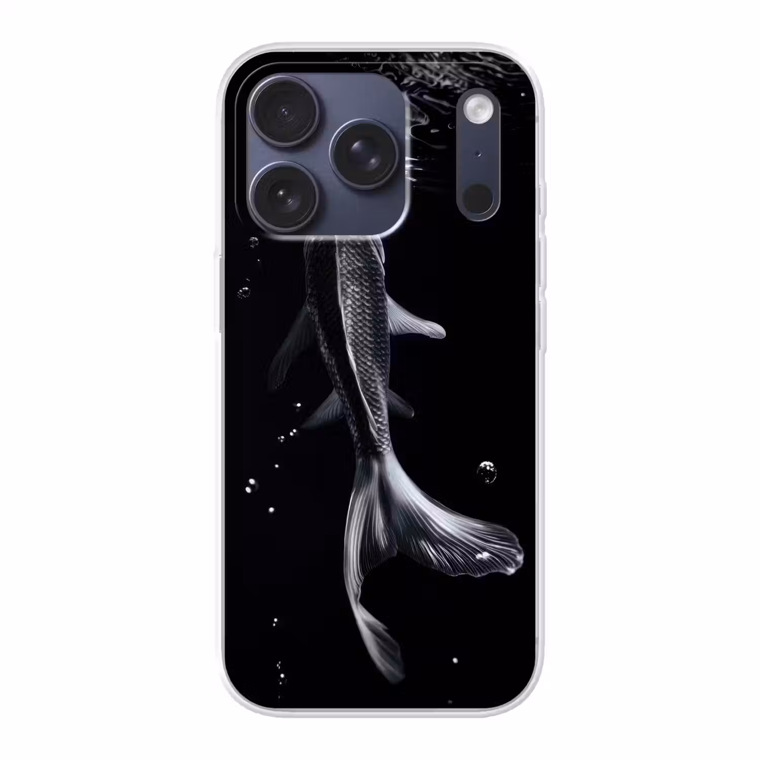 Koi - Vissen - Water - Zwart Telefoonhoesje iPhone 17 Pro klein -3d