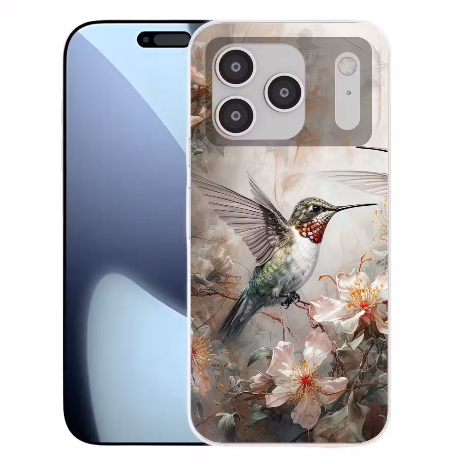 Kolibrie - Vogels - Bloemen - Planten Telefoonhoesje iPhone 17 Pro klein -3d