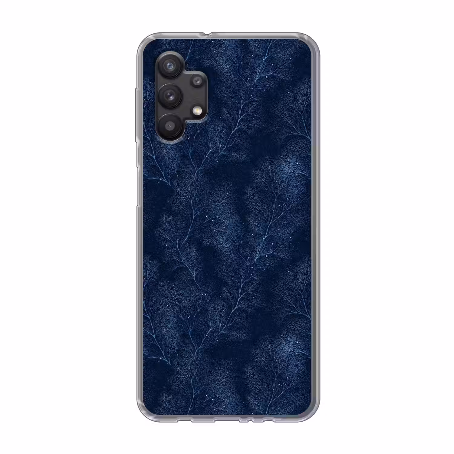 Koraal - Takken - Patroon - Nachtblauw Telefoonhoesje Samsung Galaxy A32 5G klein 346 -3d