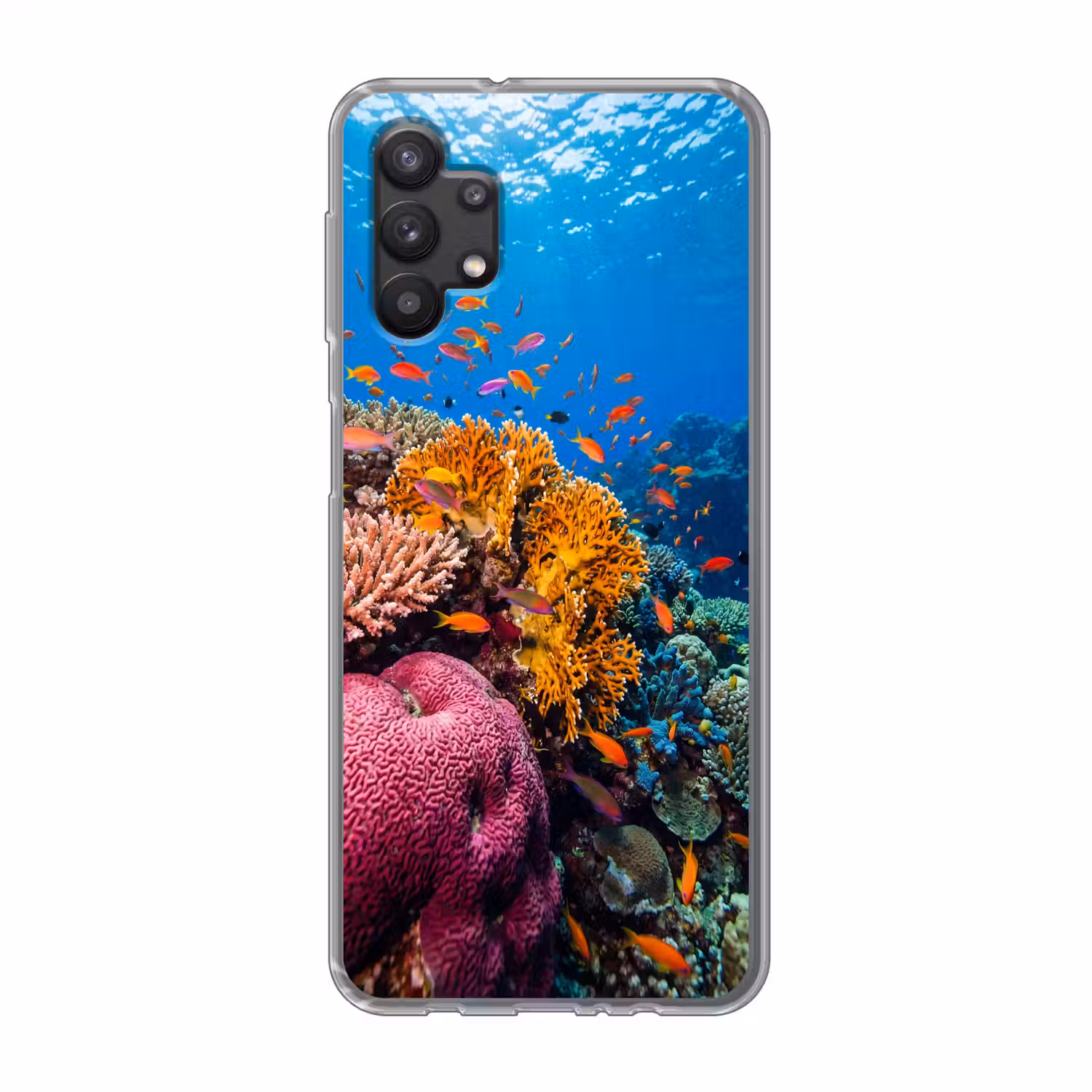 Koraal - Vissen - Oceaan - Natuur - Kleurrijk Telefoonhoesje Samsung Galaxy A32 5G klein -3d
