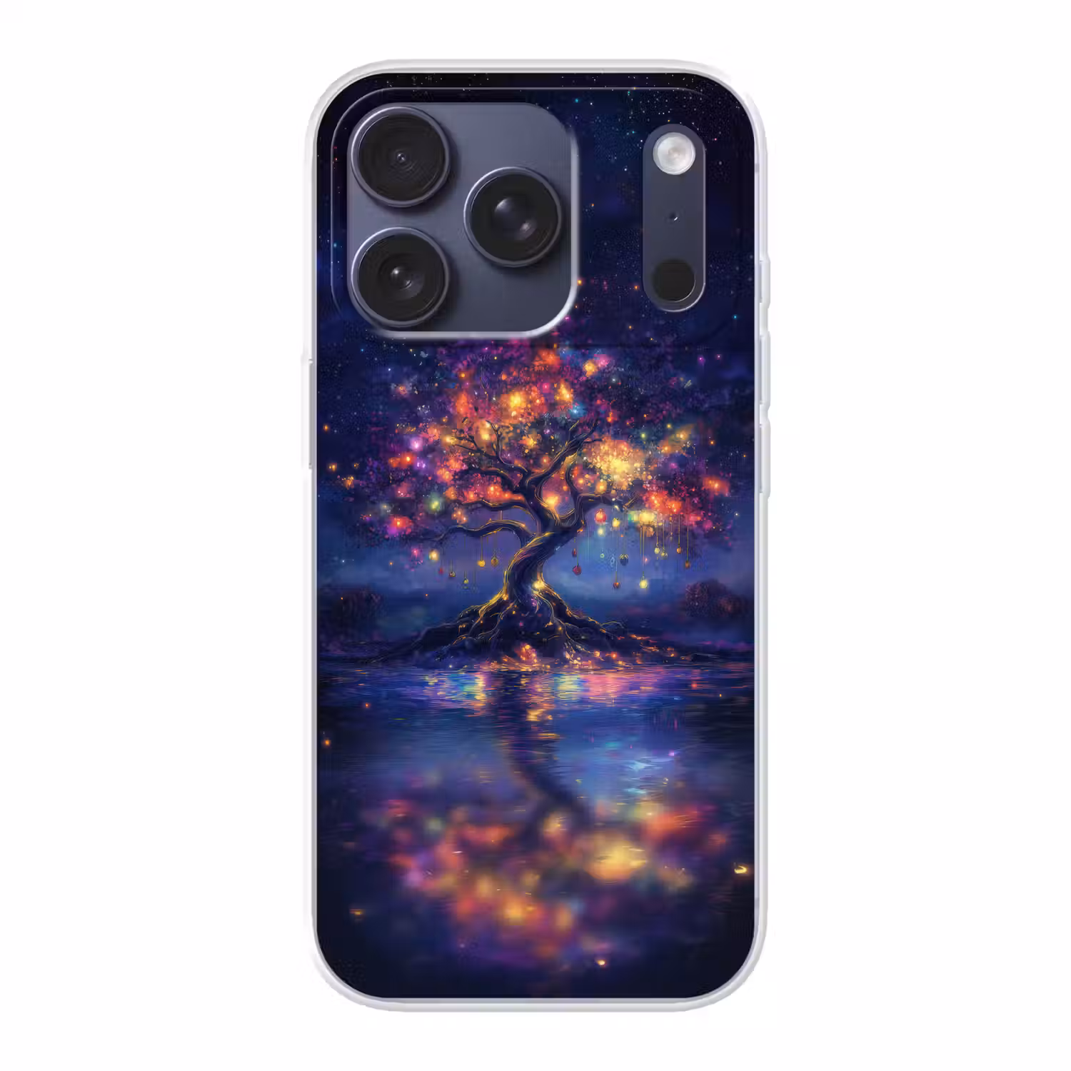 Kosmisch - lichtboom - Kerst - Kleurrijk Telefoonhoesje iPhone 17 Pro klein -3d