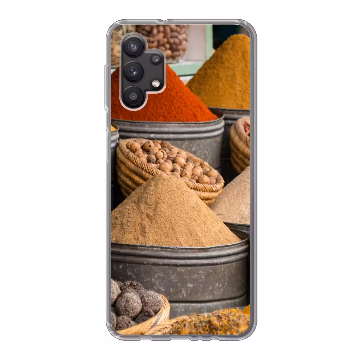 Kruiden - Ton - Specerijen - Geel - Bruin Telefoonhoesje Samsung Galaxy A32 5G klein -3d