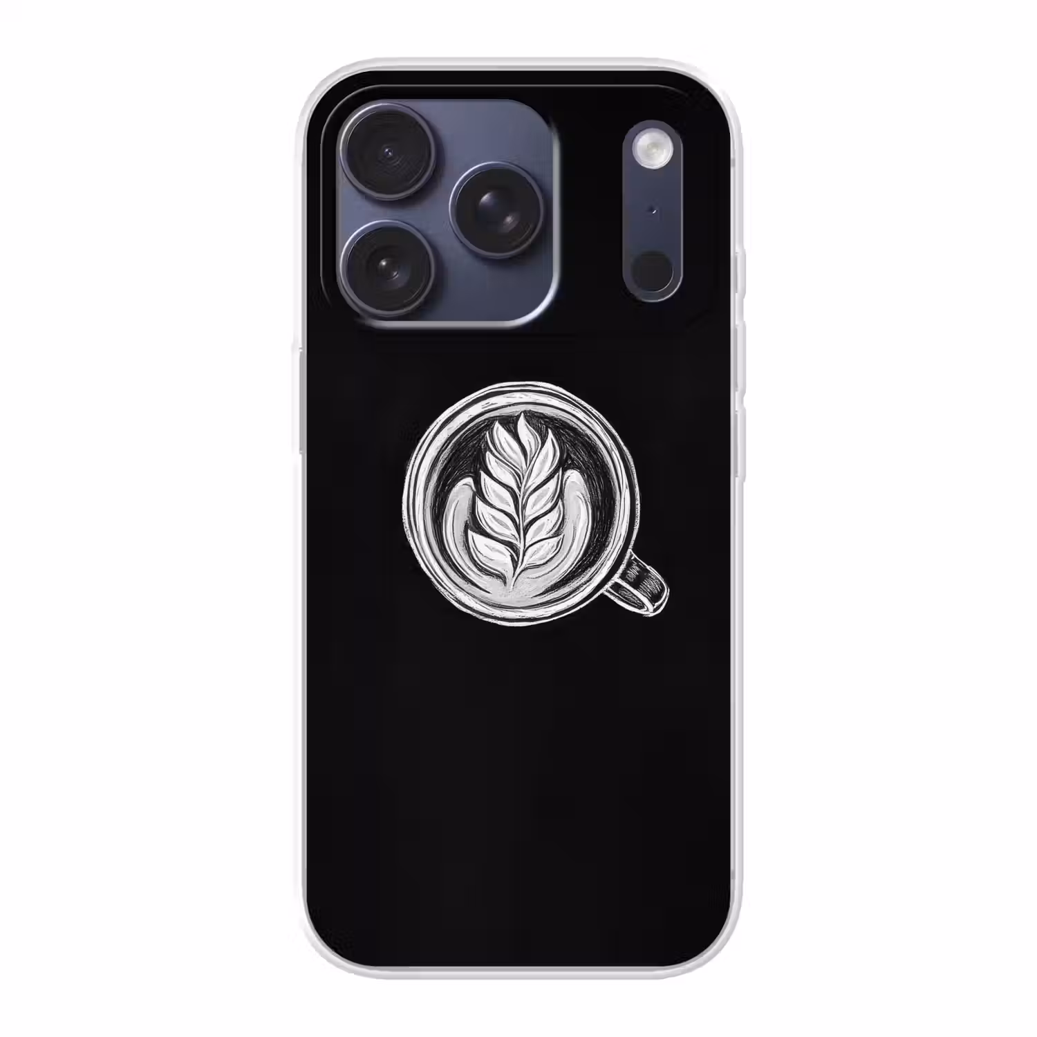 Krijttekening - Koffie - Latte art Telefoonhoesje iPhone 17 Pro klein -3d