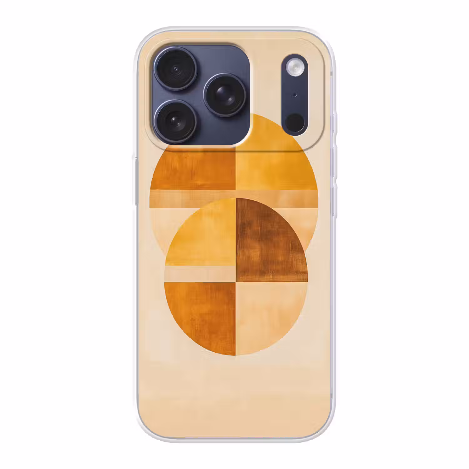 Cirkels - Geel - Minimalistisch Telefoonhoesje iPhone 17 Pro klein -3d