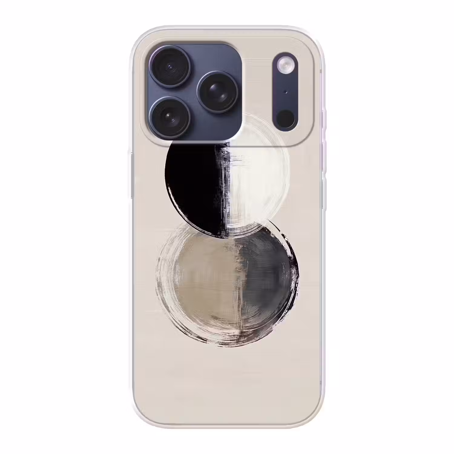 Cirkels - Strepen - Minimalistisch - Zwart Telefoonhoesje iPhone 17 Pro klein -3d