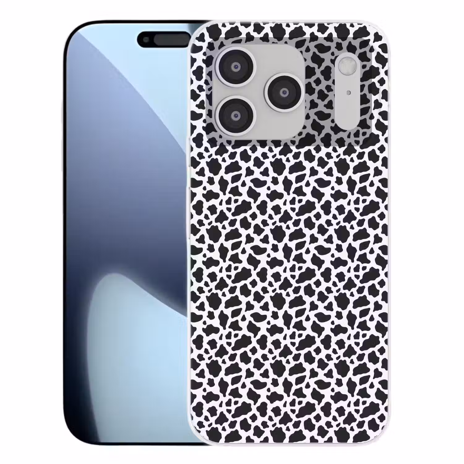 Koe - Vlekken - Patroon - Zwart Telefoonhoesje iPhone 17 Pro klein 878 -3d