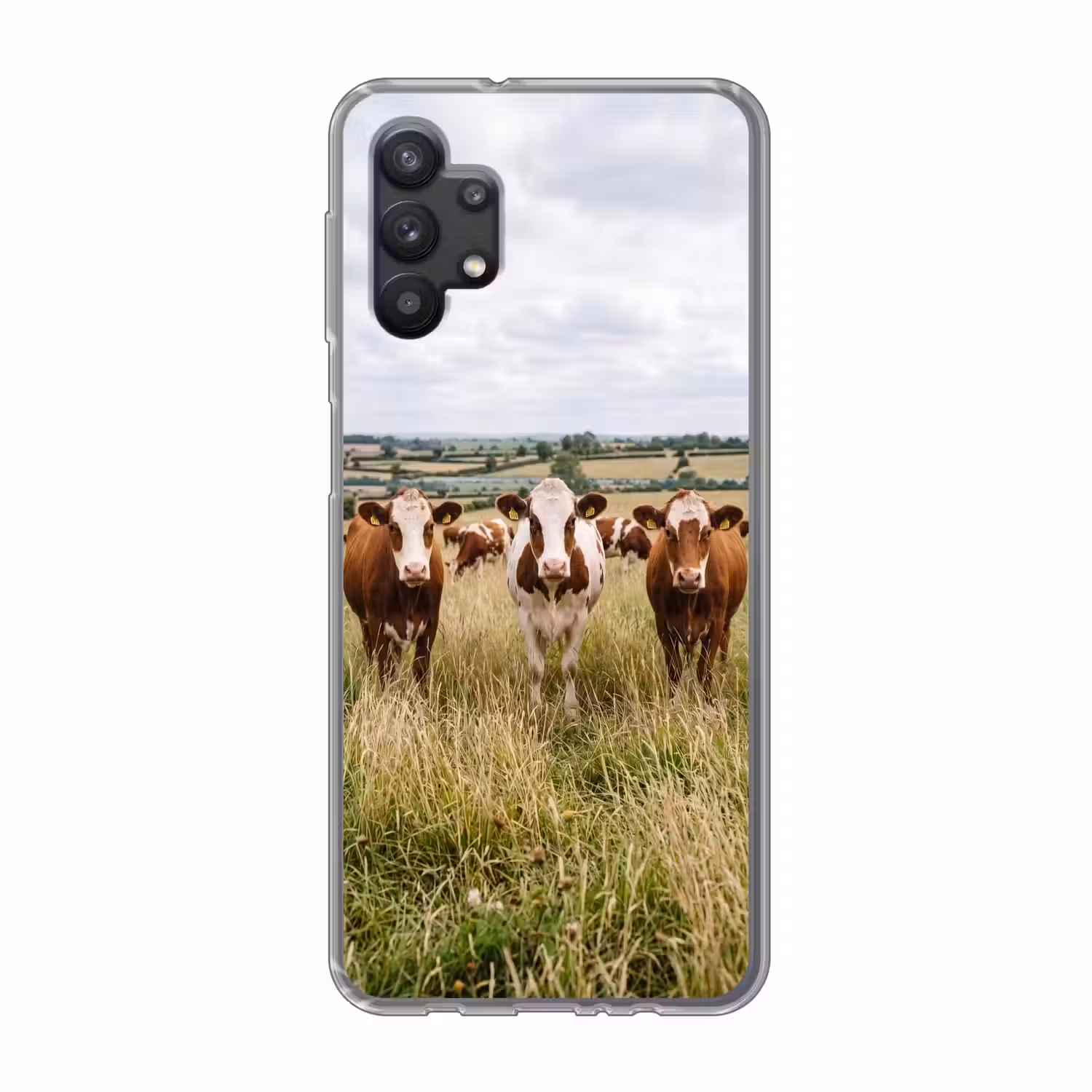 Koeien - Portret - Weide - Boerderij - Nieuwsgierig Telefoonhoesje Samsung Galaxy A32 5G klein -3d