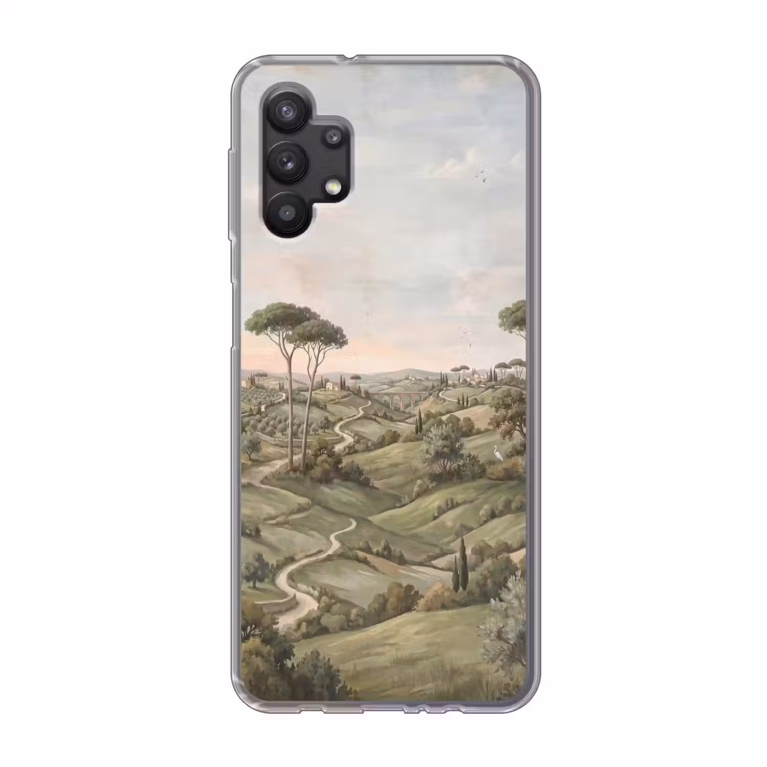 Landschap - Heuvels - Zandpad - Groen Telefoonhoesje Samsung Galaxy A32 5G klein -3d