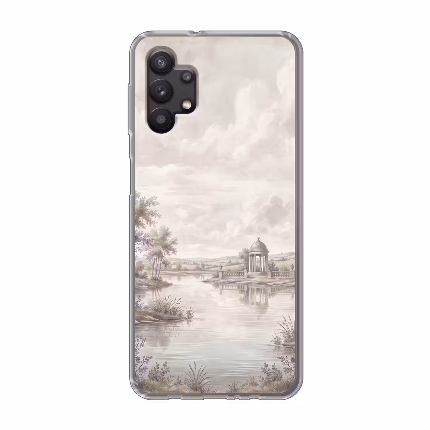 Landschap - Water - Natuur - Sepia Telefoonhoesje Samsung Galaxy A32 5G klein -3d