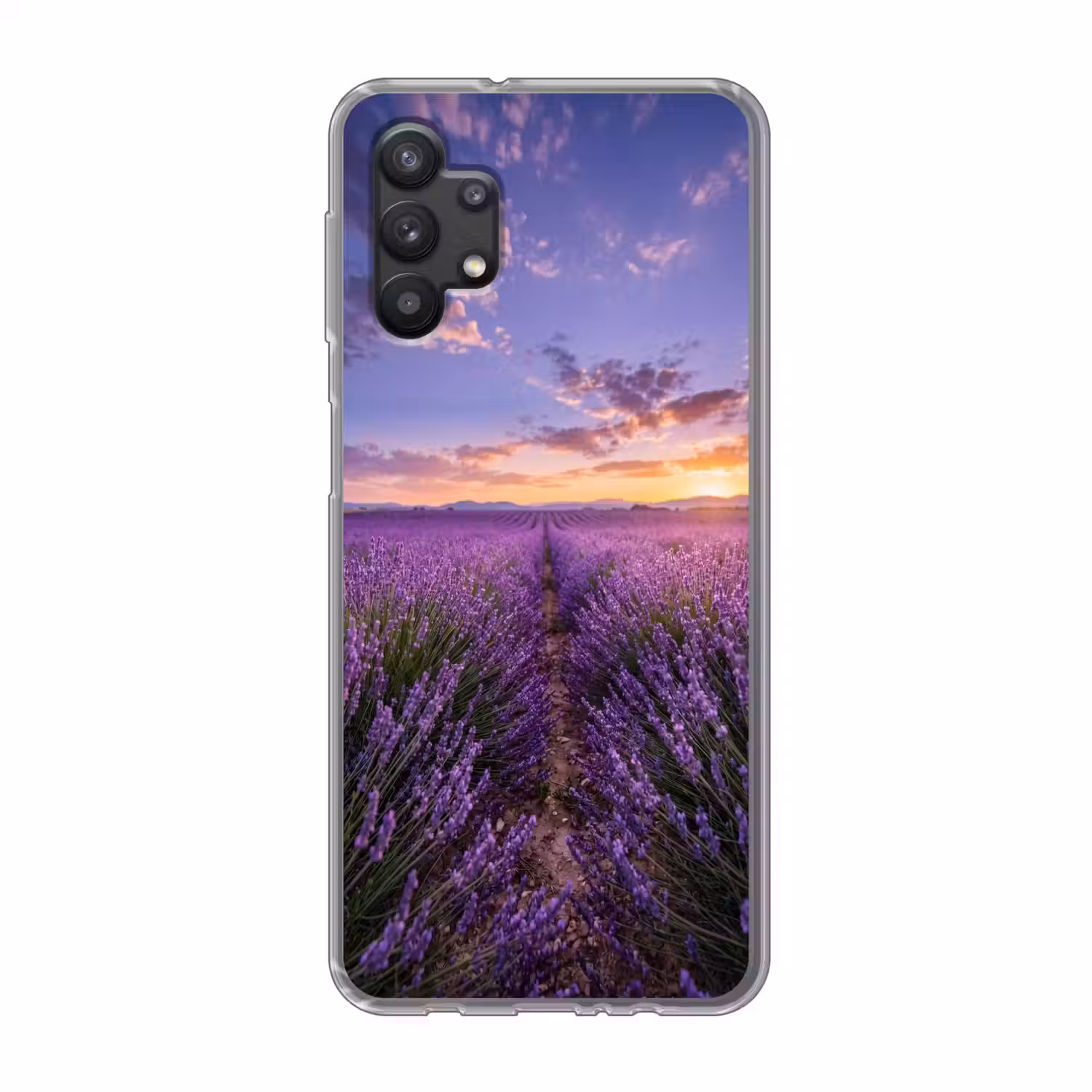Lavendel - Veld - Natuur - Paars Telefoonhoesje Samsung Galaxy A32 5G klein -3d