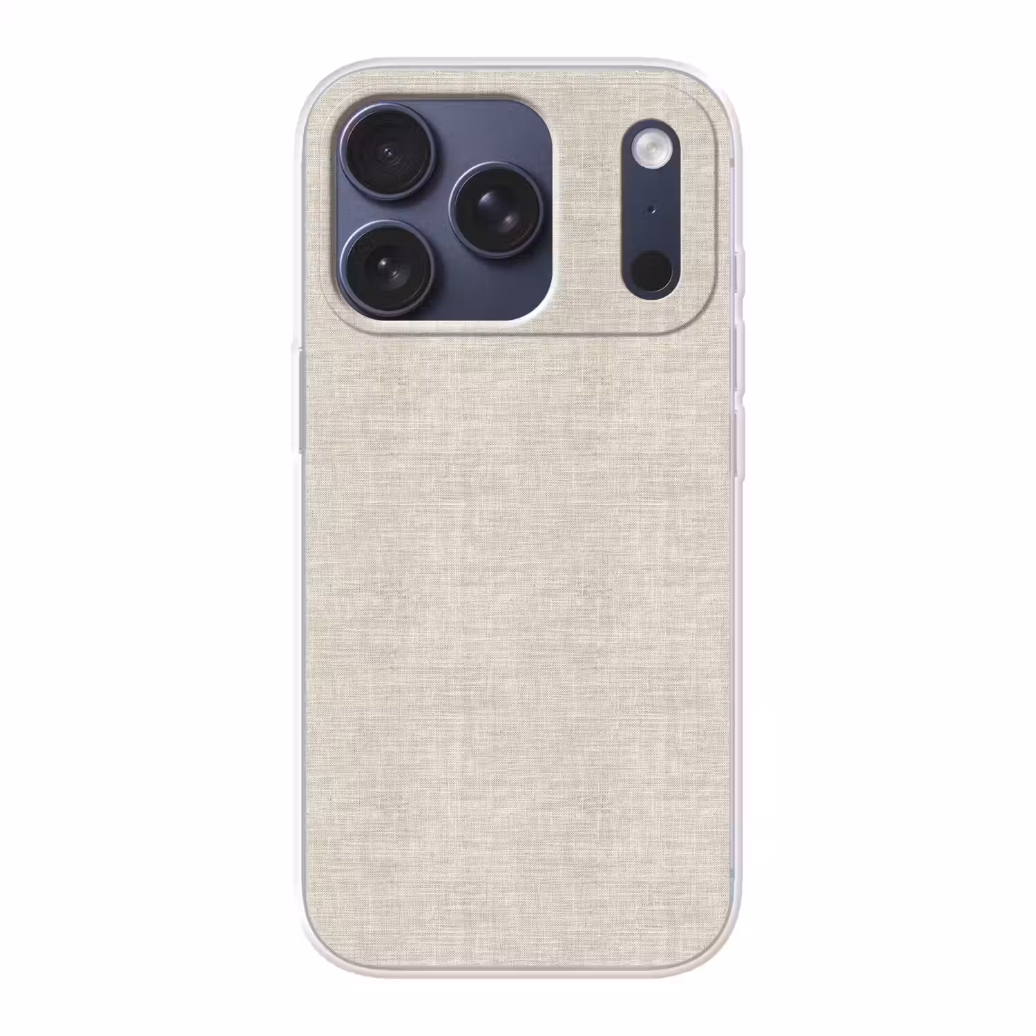 Linnen - Textuur - Beige Telefoonhoesje iPhone 17 Pro klein 878 -3d