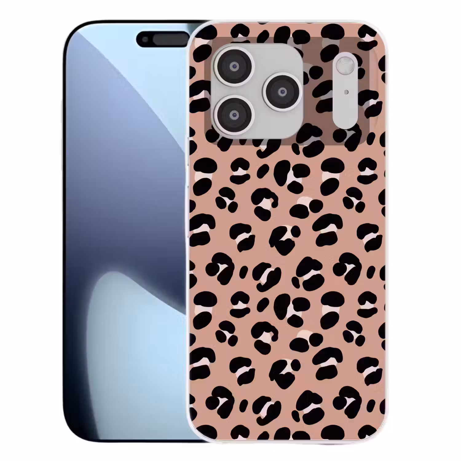 Luipaard - Vlekken - Beige - Roze Telefoonhoesje iPhone 17 Pro klein 878 -3d