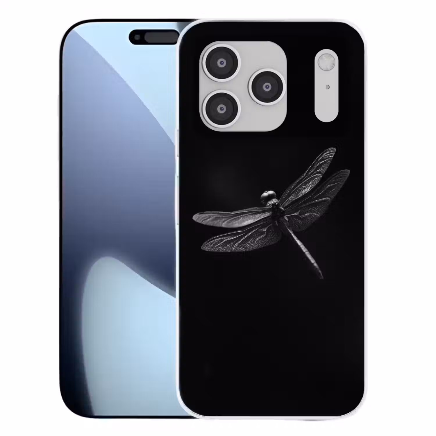 Libelle - Dieren - Zwart - Insect Telefoonhoesje iPhone 17 Pro klein -3d