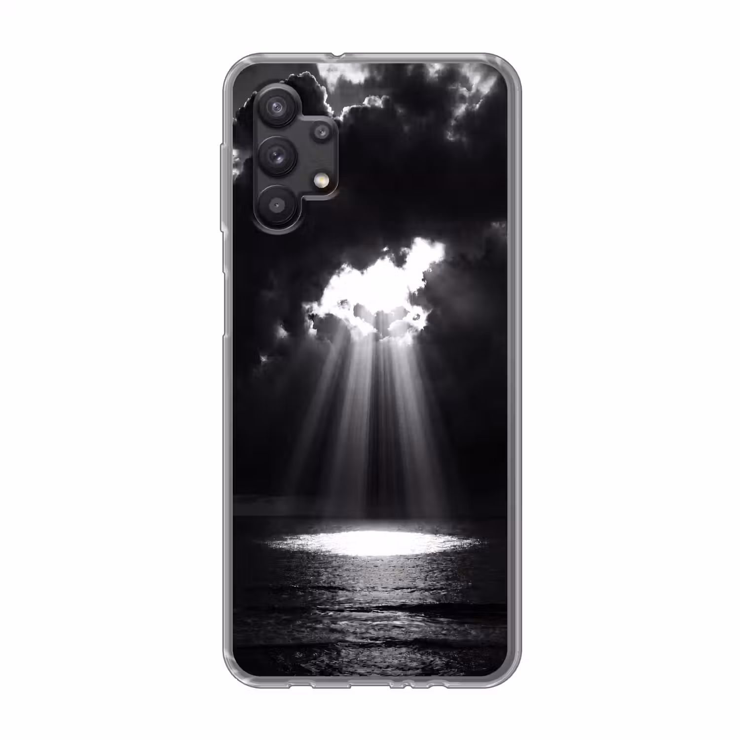 Licht - Wolken - Zee - Zwart-wit - Natuur Telefoonhoesje Samsung Galaxy A32 5G klein -3d