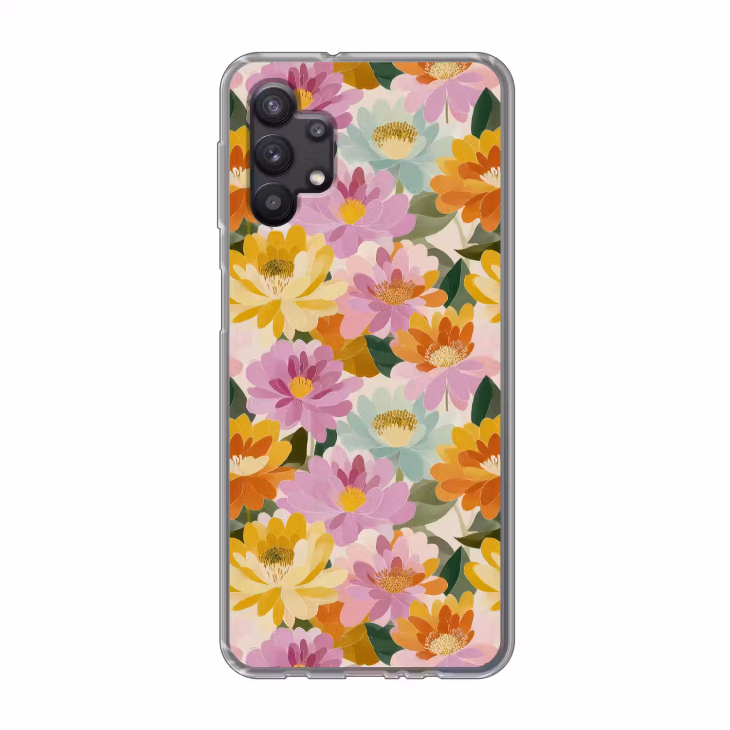 Lelies - Aquarel - Pastel Telefoonhoesje Samsung Galaxy A32 5G klein 346 -3d