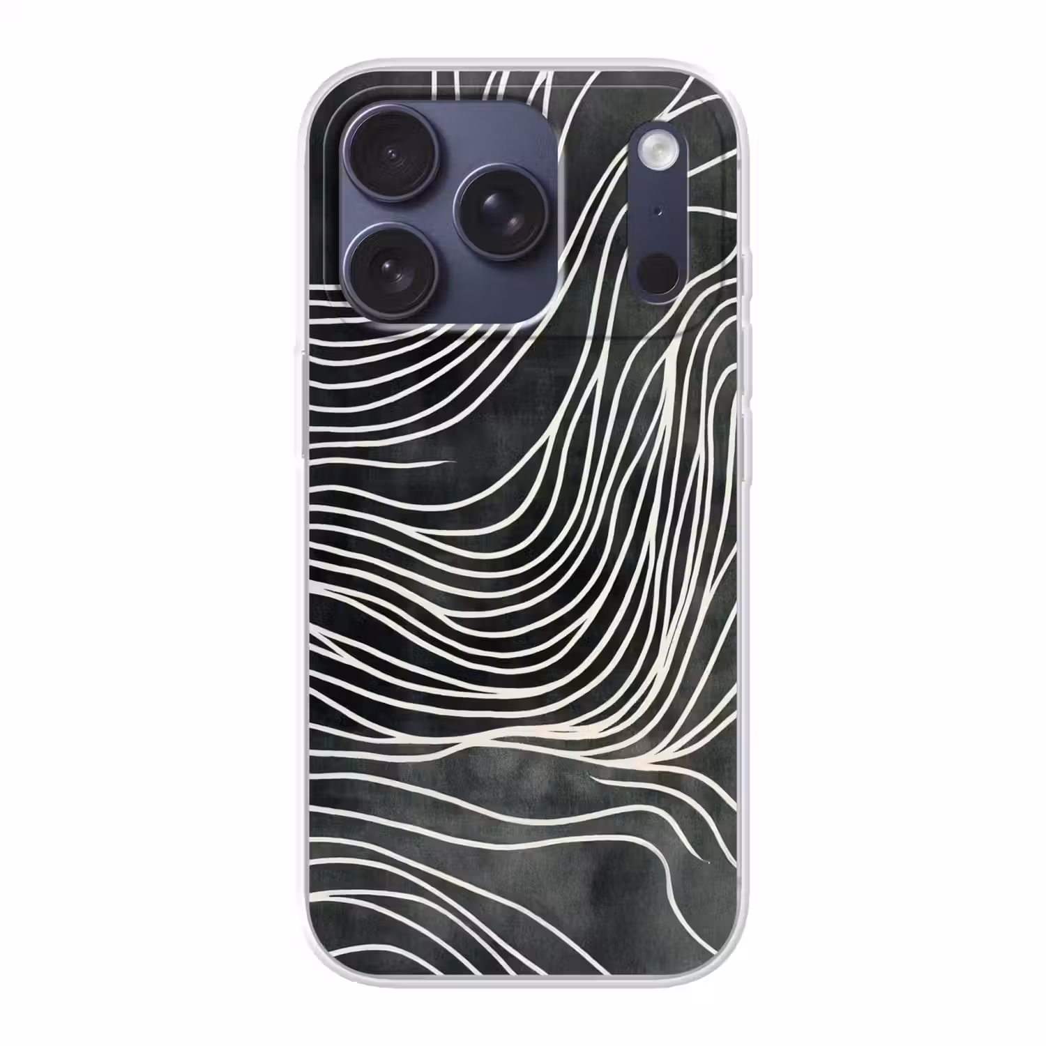 Lijnen - Patroon - Abstract - Wit Telefoonhoesje iPhone 17 Pro klein -3d