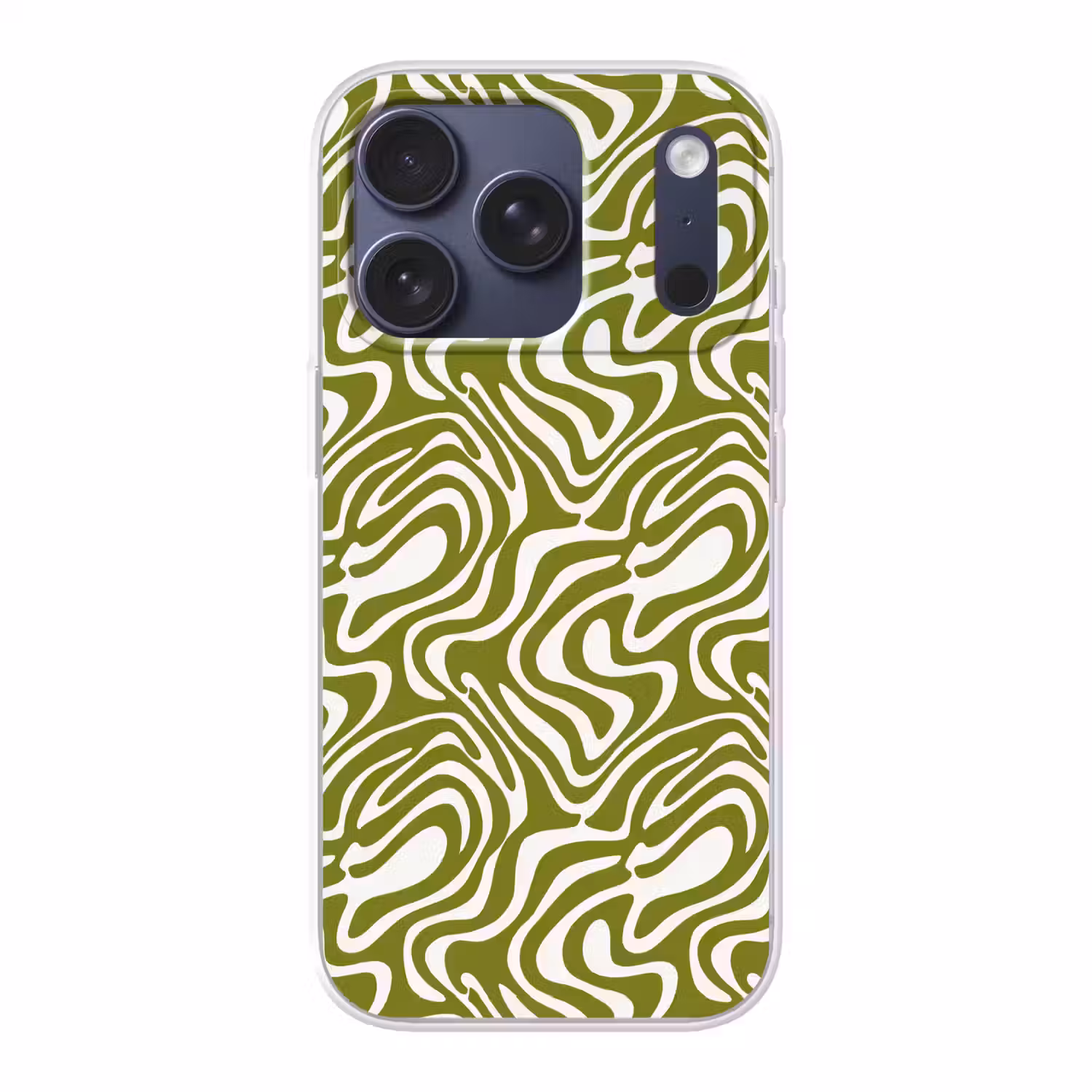 Lijnpatroon - Groen - Organisch Telefoonhoesje iPhone 17 Pro klein 878 -3d