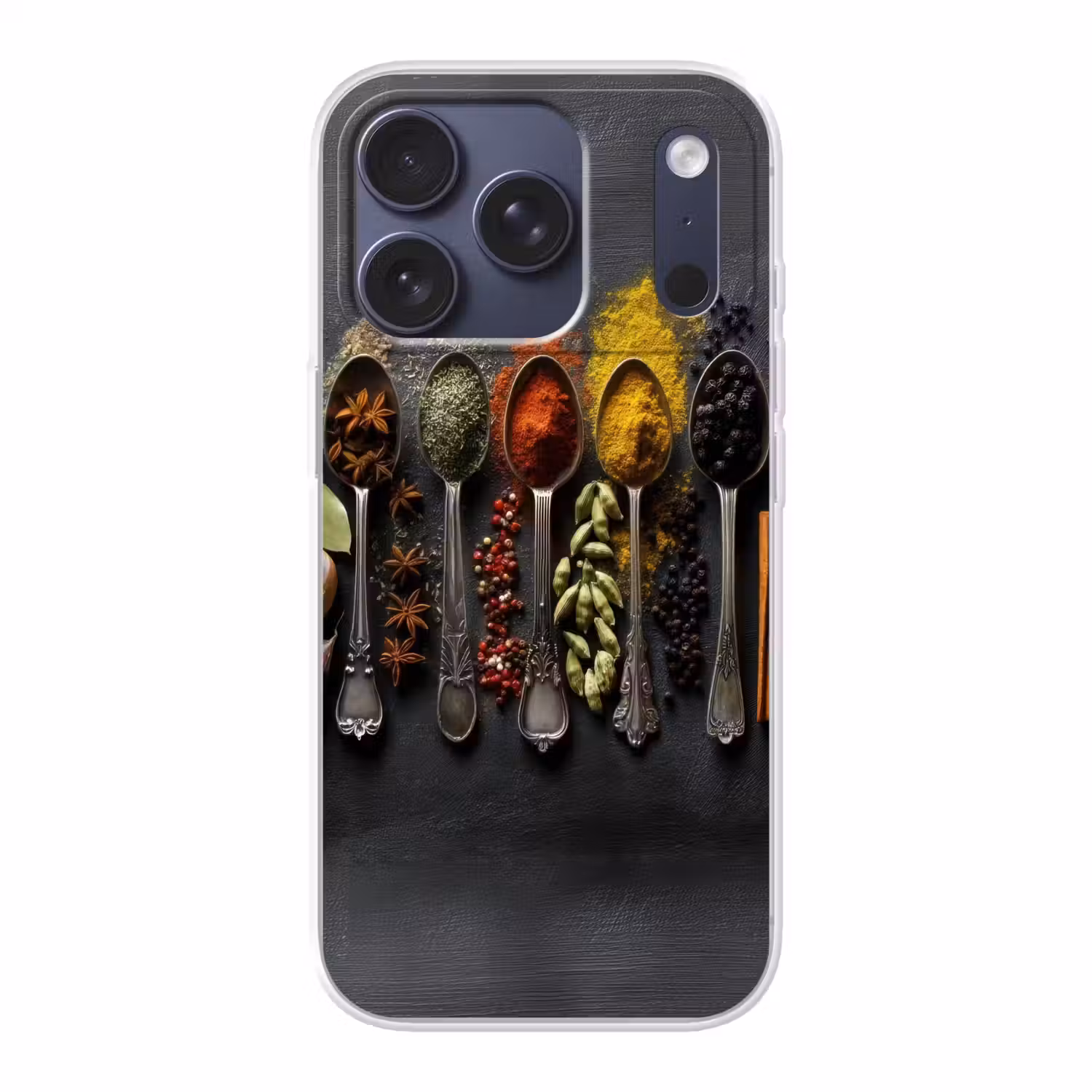 Lepels - Specerijen - Kaneel - Chili Telefoonhoesje iPhone 17 Pro klein -3d