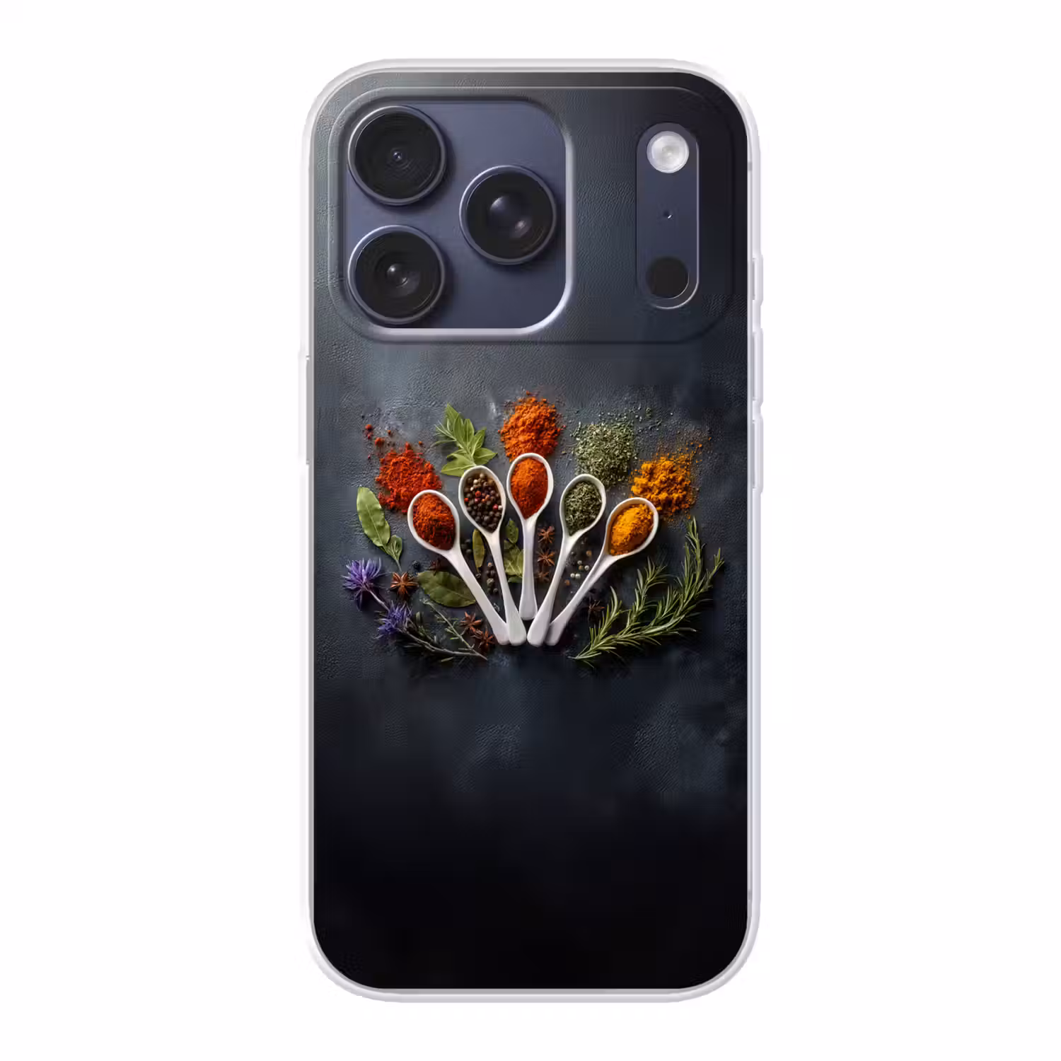 Lepels - Wit - Poeder - Kruiden Telefoonhoesje iPhone 17 Pro klein -3d