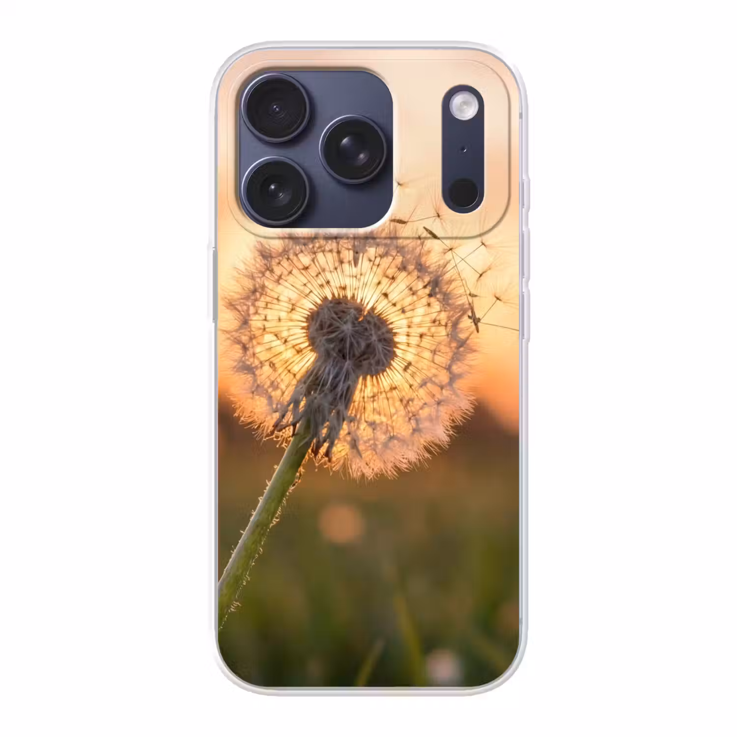 Paardenbloem - Zonsondergang - Veld Telefoonhoesje iPhone 17 Pro klein -3d