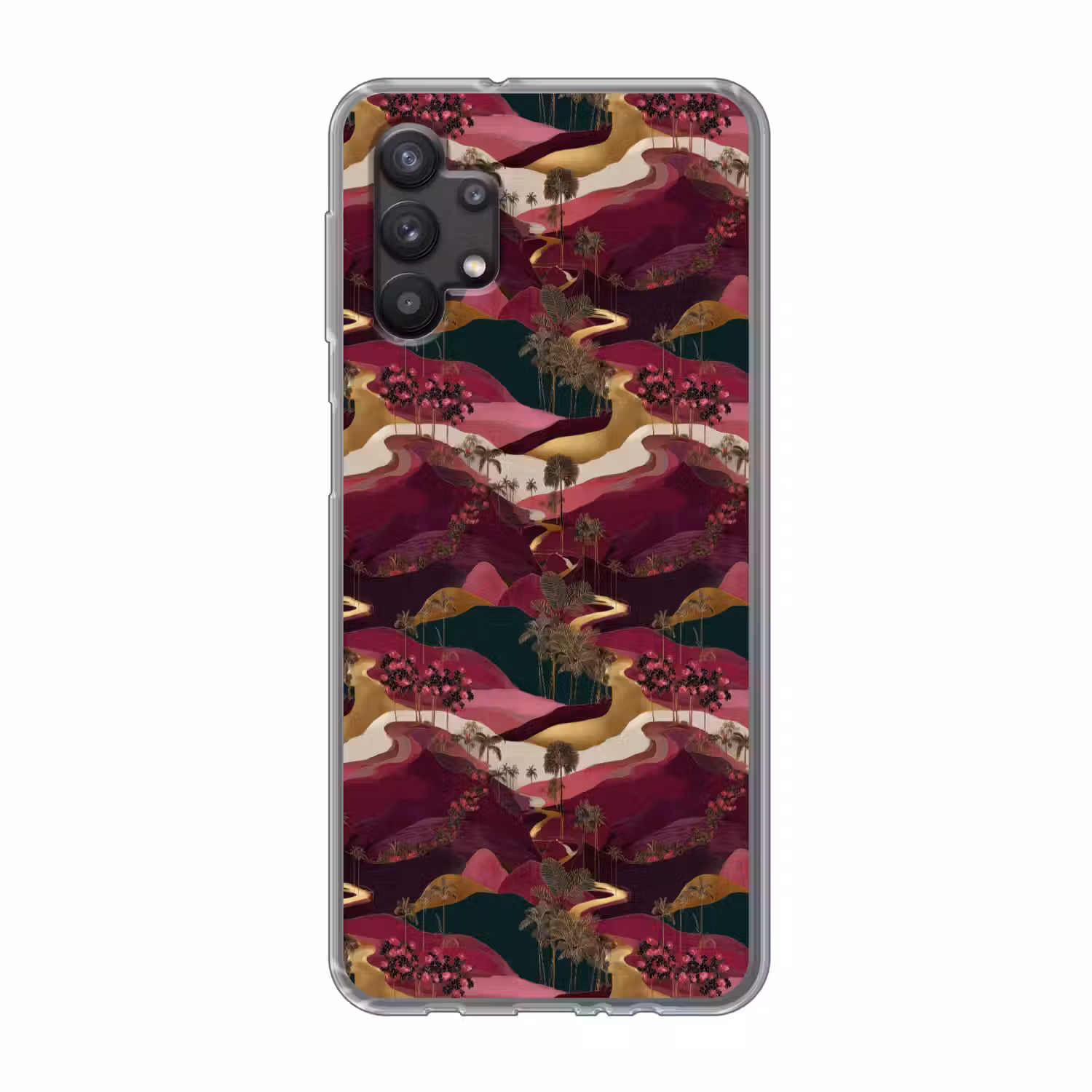 Magisch - Palmbomen - Goud Telefoonhoesje Samsung Galaxy A32 5G klein 346 -3d