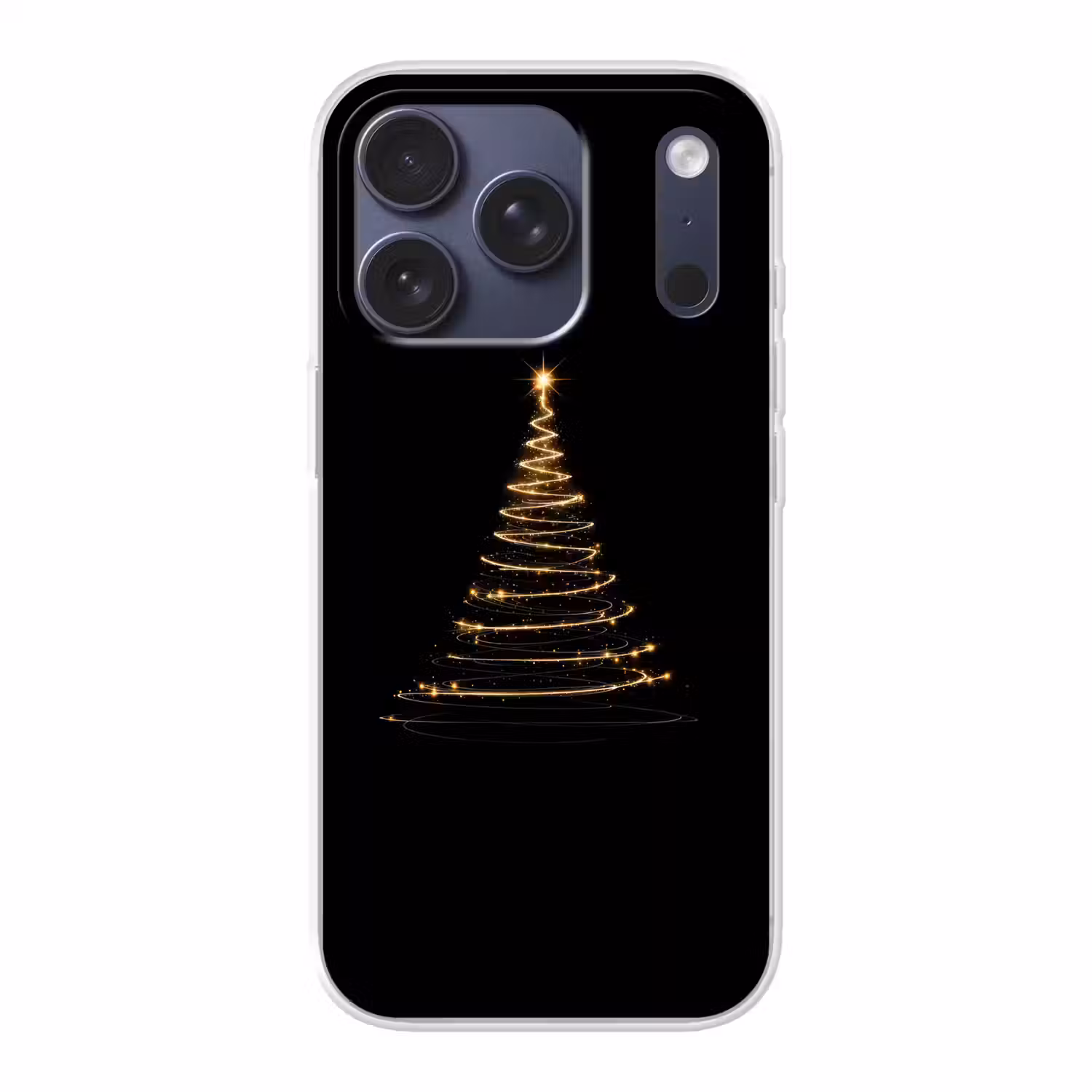 Magisch - Kerstboom - Lichtspiralen - Zwart Telefoonhoesje iPhone 17 Pro klein -3d
