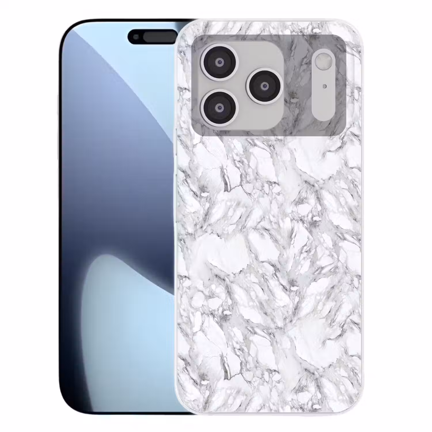 Marmer - Gelaagd - Brekend - Grijsstructuur Telefoonhoesje iPhone 17 Pro klein 878 -3d