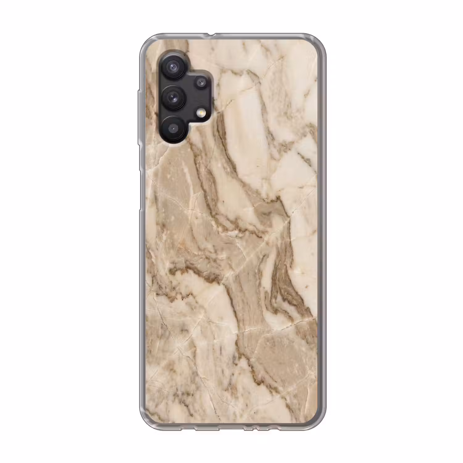 Marmer - Aderen - Textuur - Beige - Modern Telefoonhoesje Samsung Galaxy A32 5G klein -3d