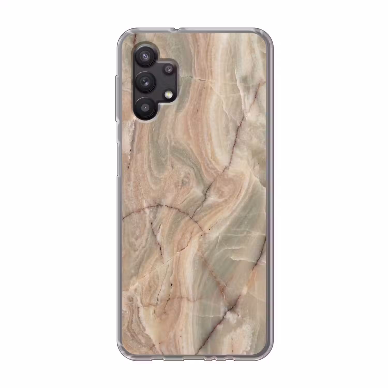 Marmer - Patroon - Abstract - Beige - Groen Telefoonhoesje Samsung Galaxy A32 5G klein -3d
